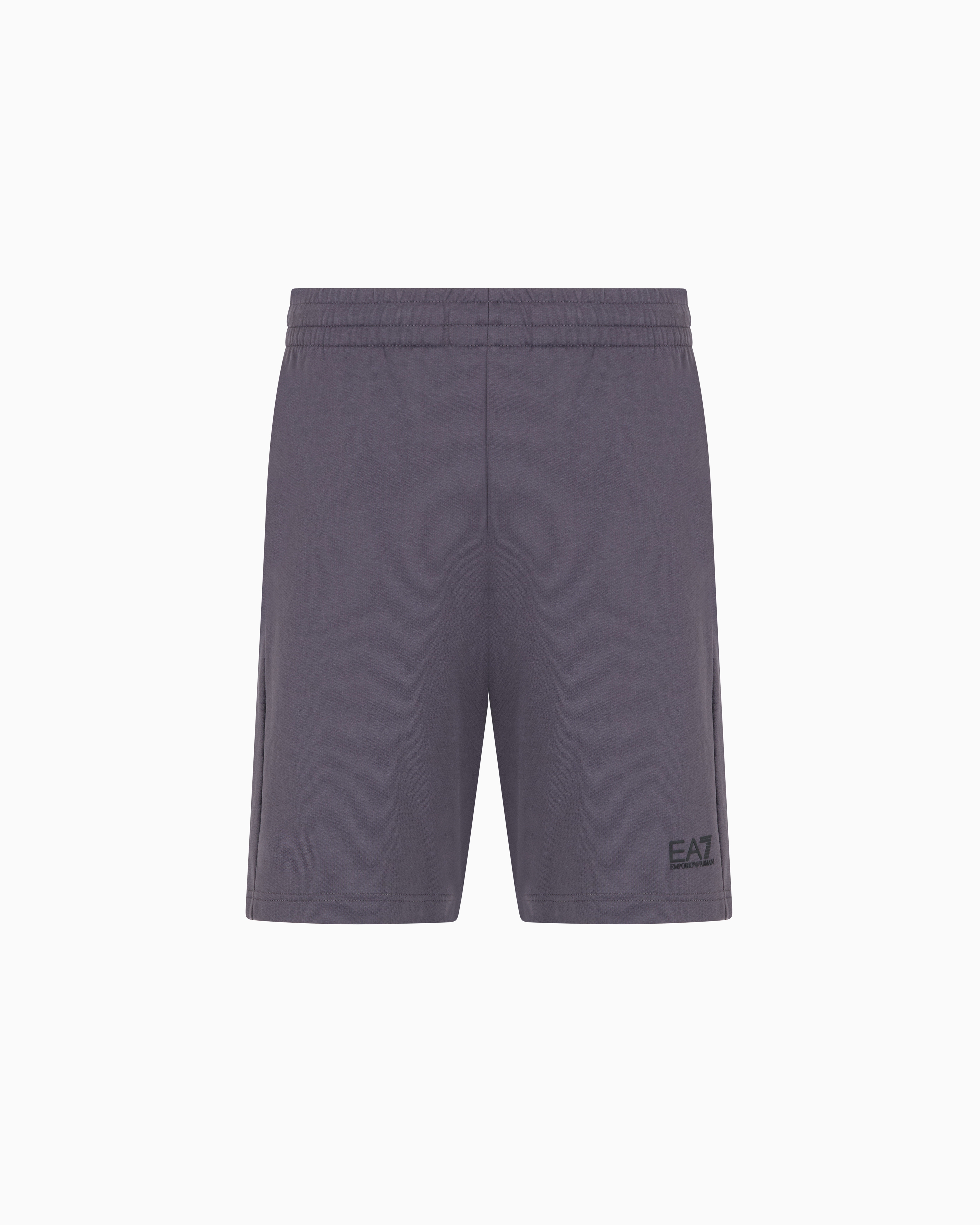Ea7 Core Identity Cotton Bermuda Shorts In Grey