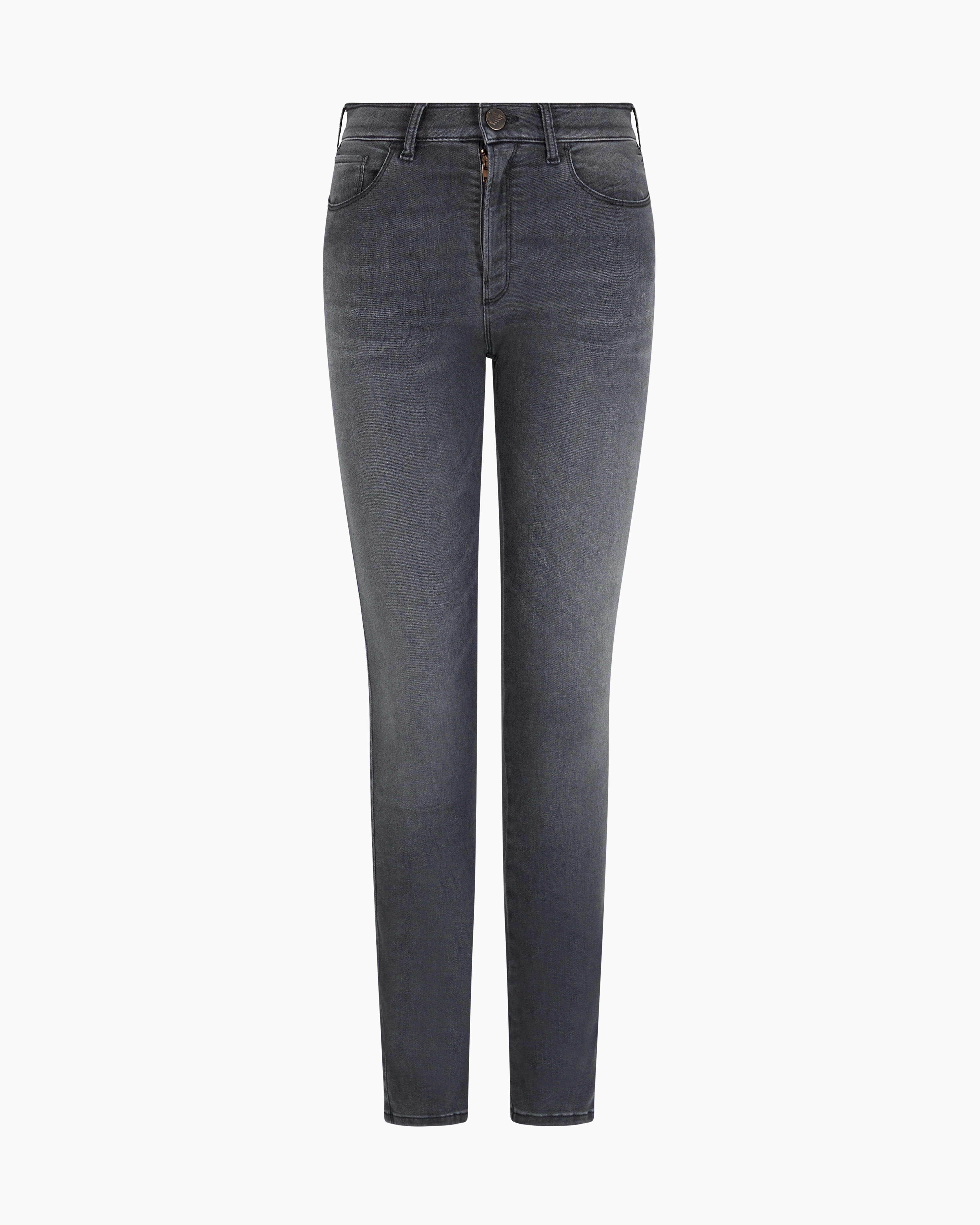 Emporio Armani J20 High-waisted Super-skinny Leg Jeans In Stretch Denim With Laser-cut Logo In Blue