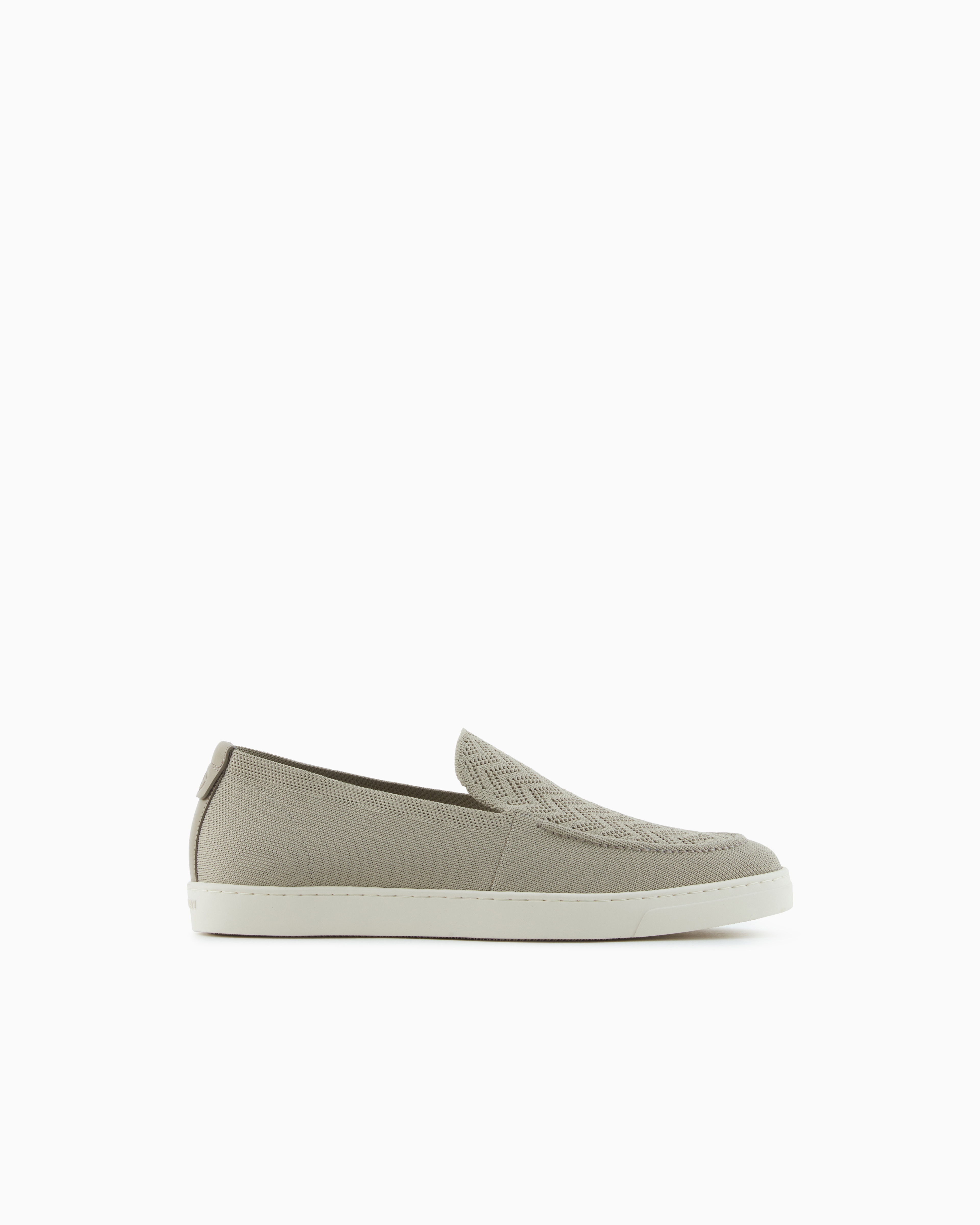 Giorgio Armani Asv Chevron Jacquard Slip-ons In Beige
