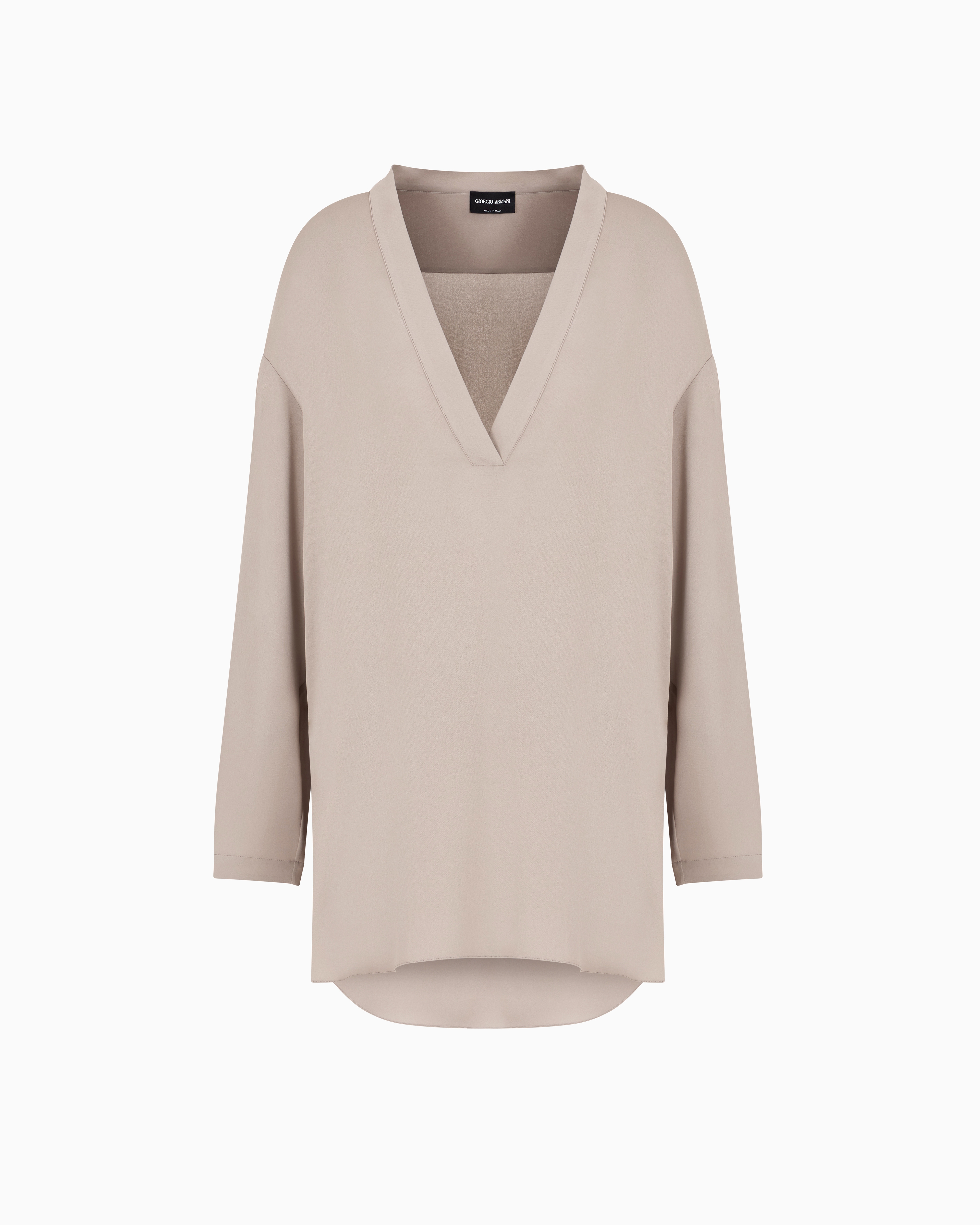 Giorgio Armani Blouse In Triple Silk Georgette In Beige