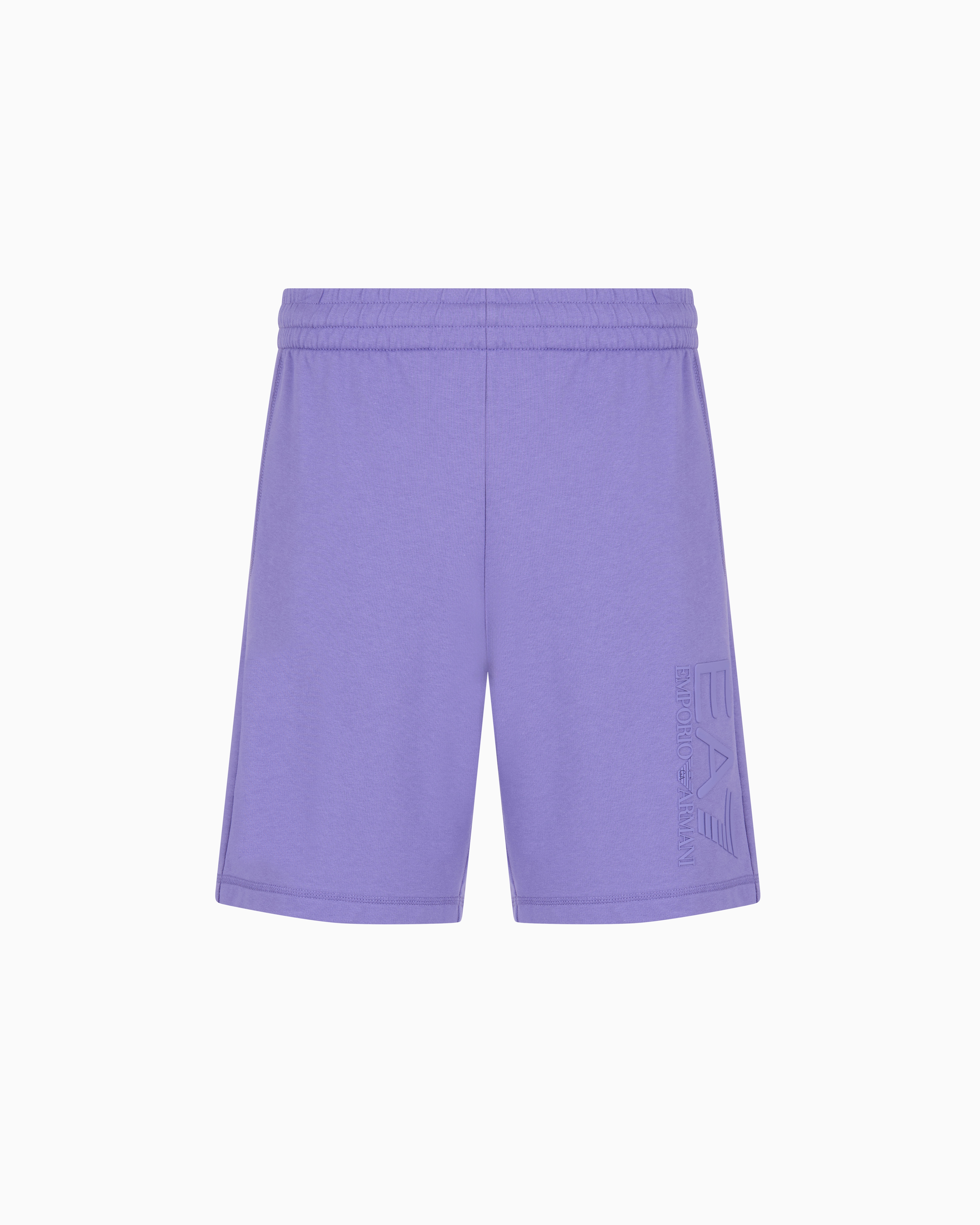 Ea7 Visibility Cotton Bermuda Shorts In Purple