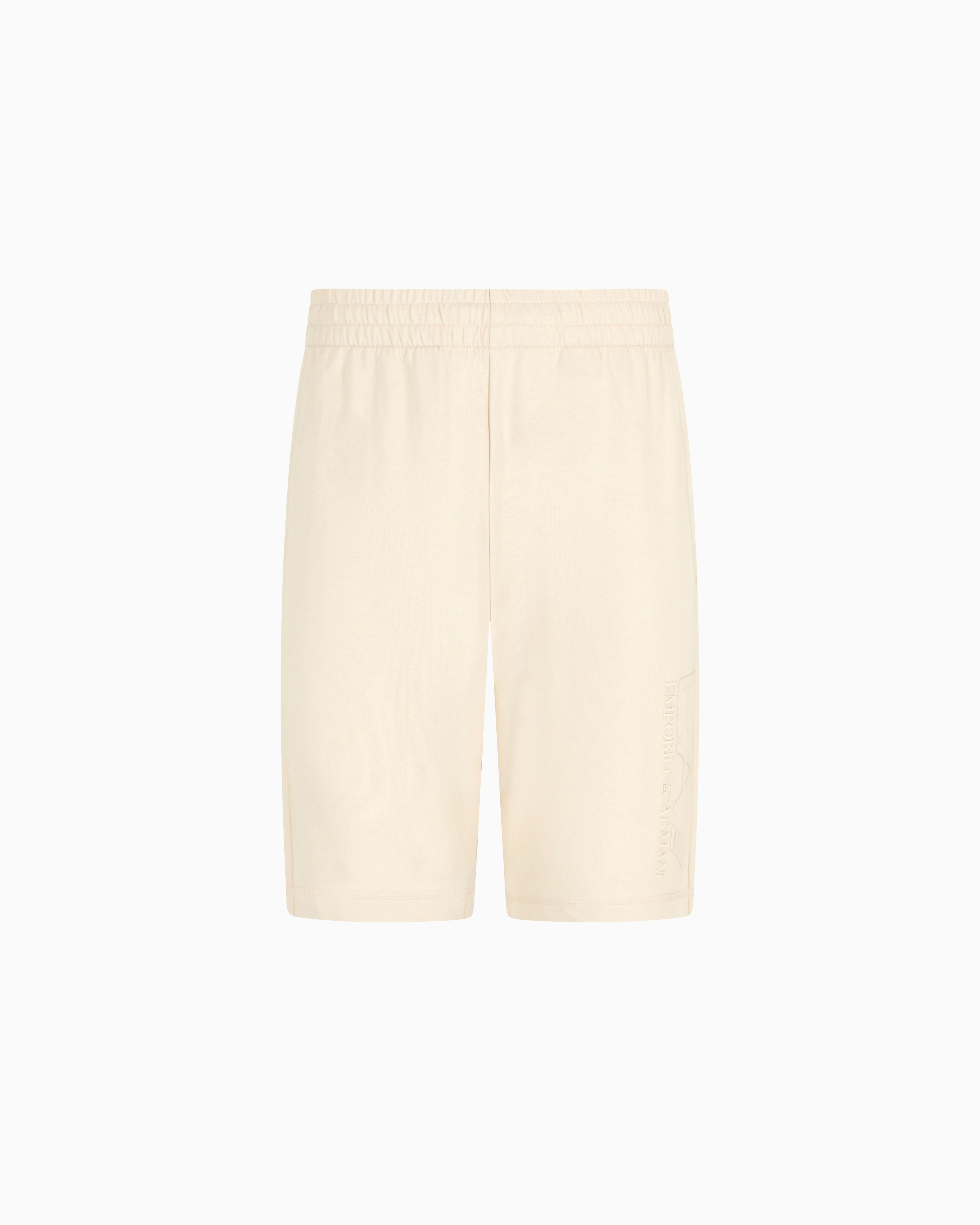 Ea7 Visibility Cotton Bermuda Shorts In Brown