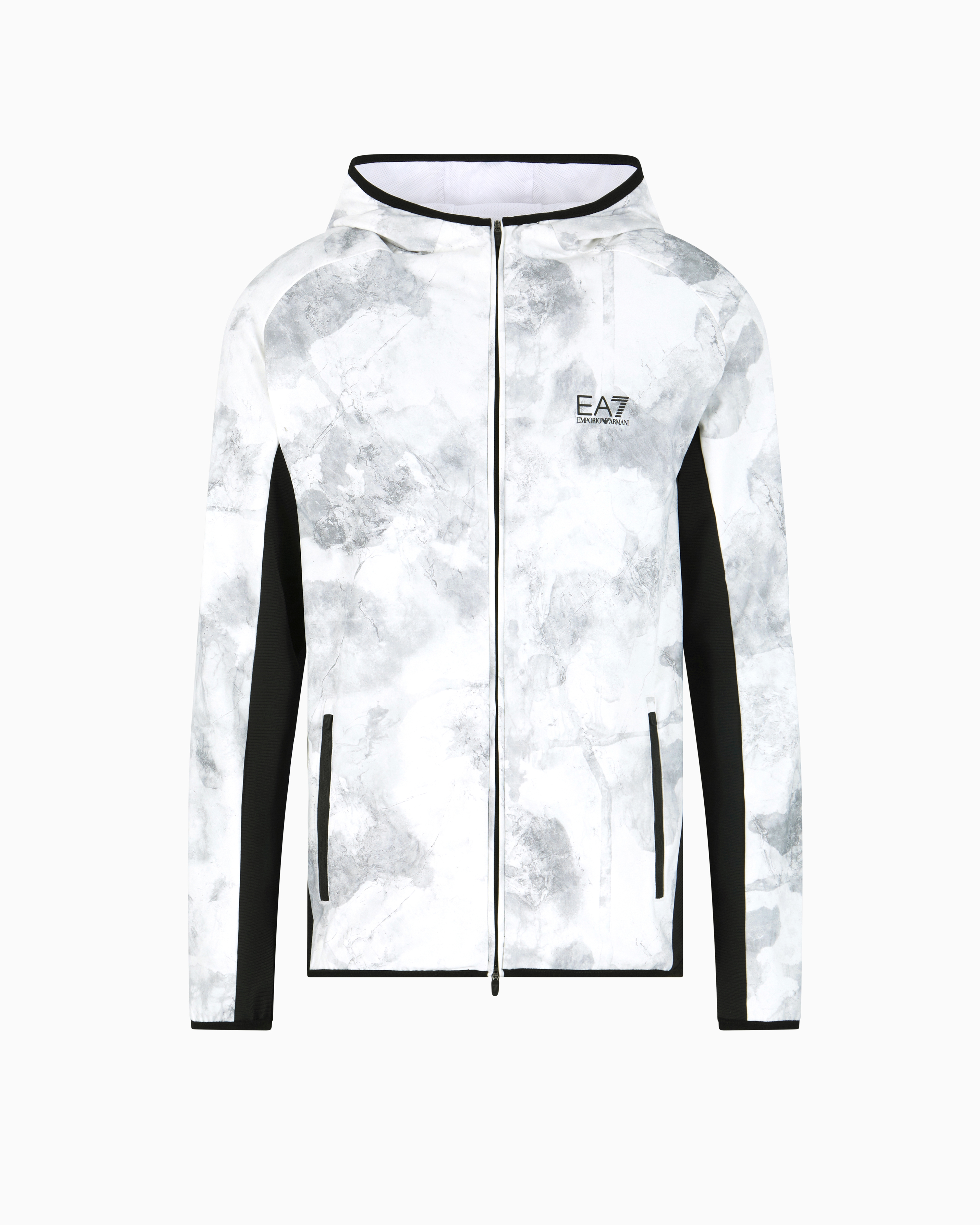 Ea7 Dynamic Athlete Hooded Sweatshirt In Vigor7 Technical Fabric In Grey