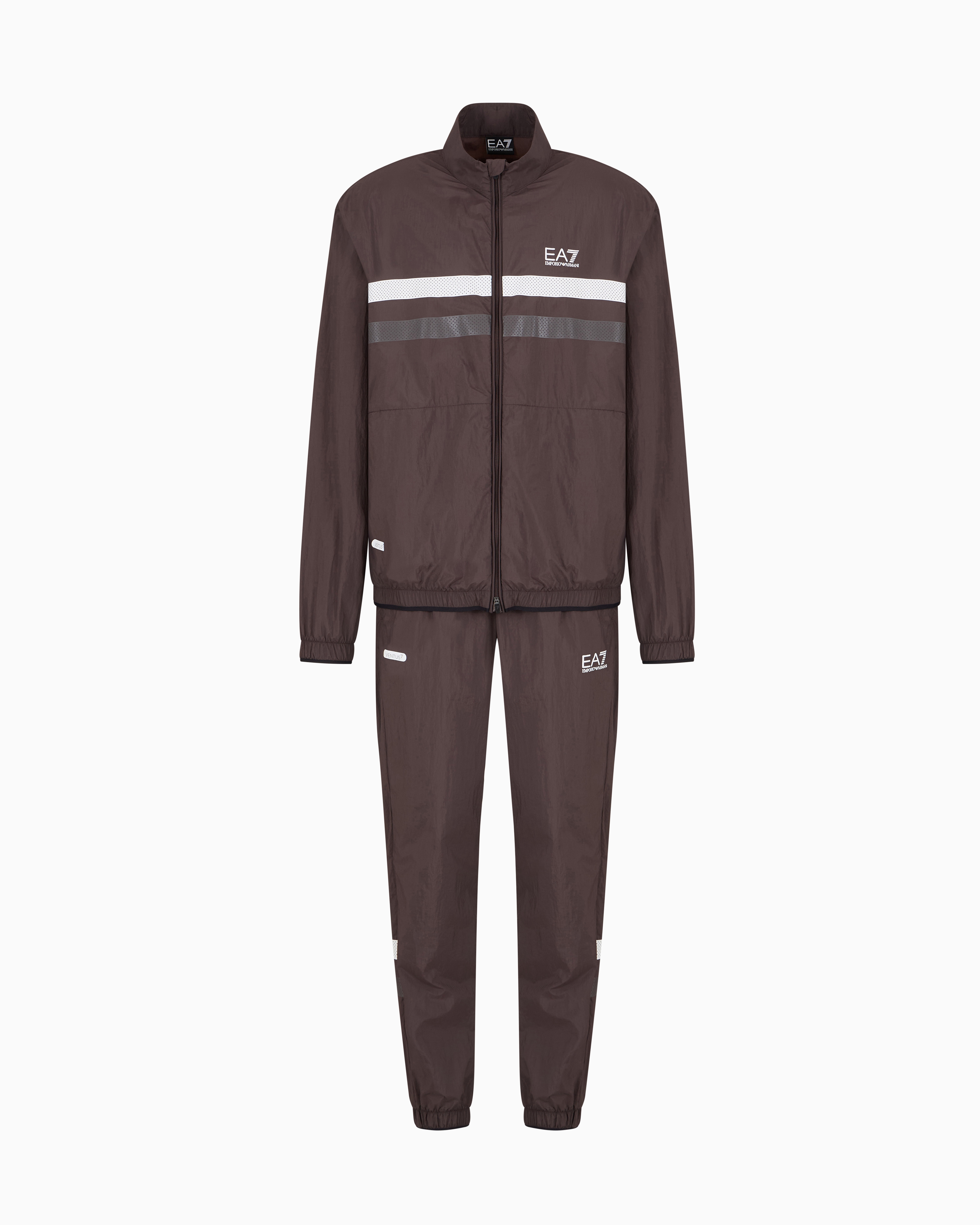 Ea7 Dynamic Athlete Tracksuit In Ventus7 Technical Fabric In Brown