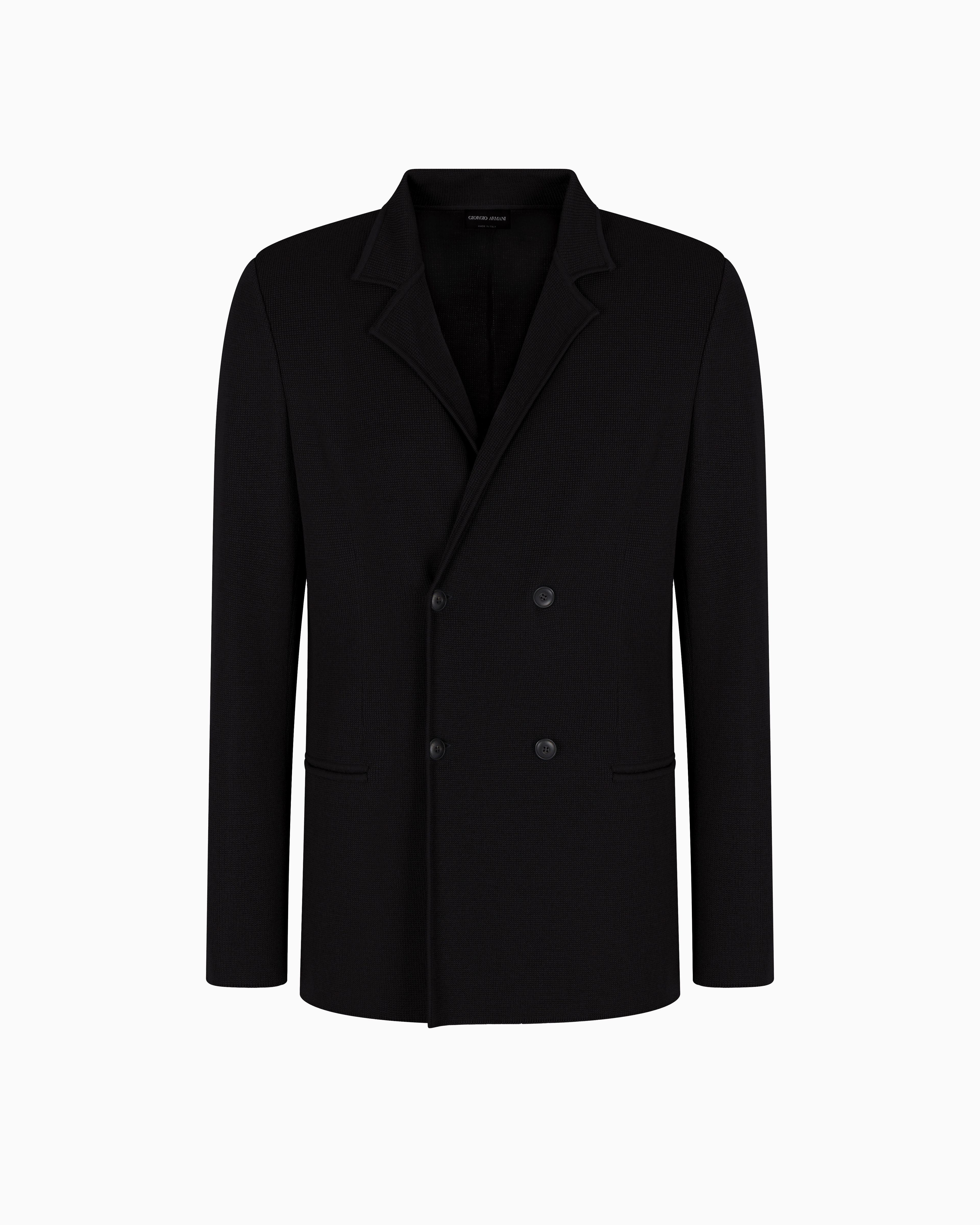 Giorgio Armani Double Breasted Jackets In Black