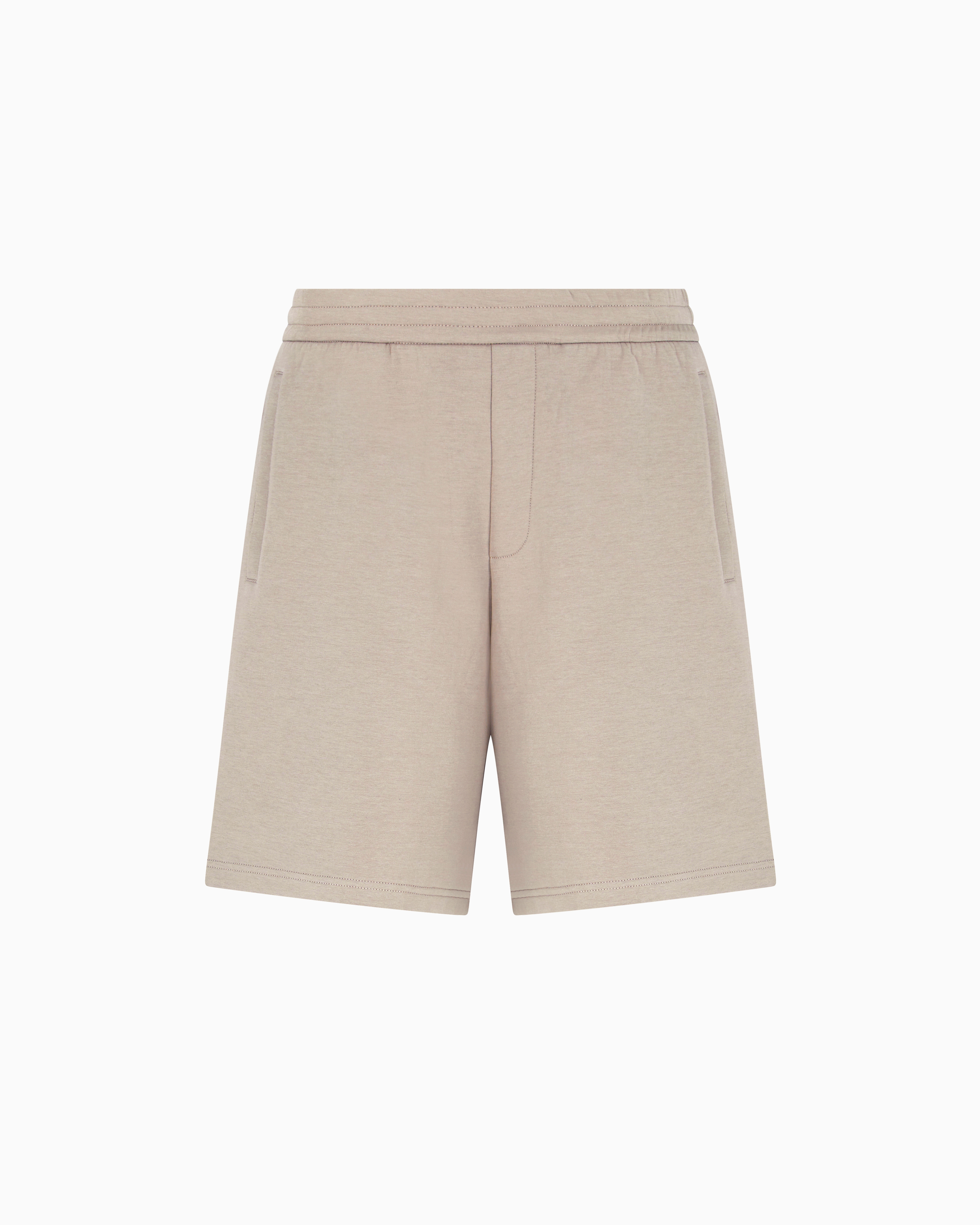 Shop Armani Exchange Basic Bermuda In Stretch Fabric In Beige