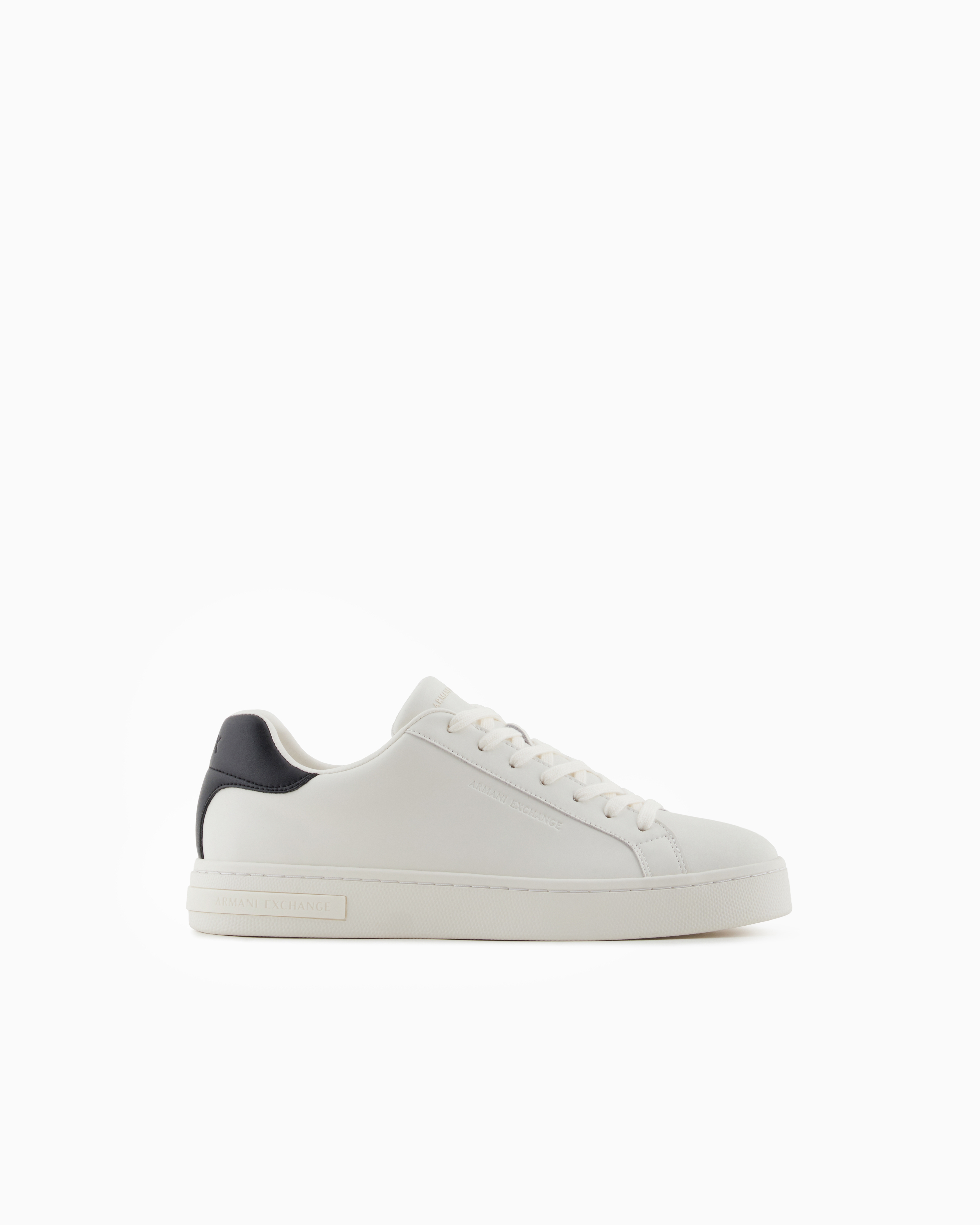 Armani Exchange Leather Sneakers With Logo On The Sole In Two-tone