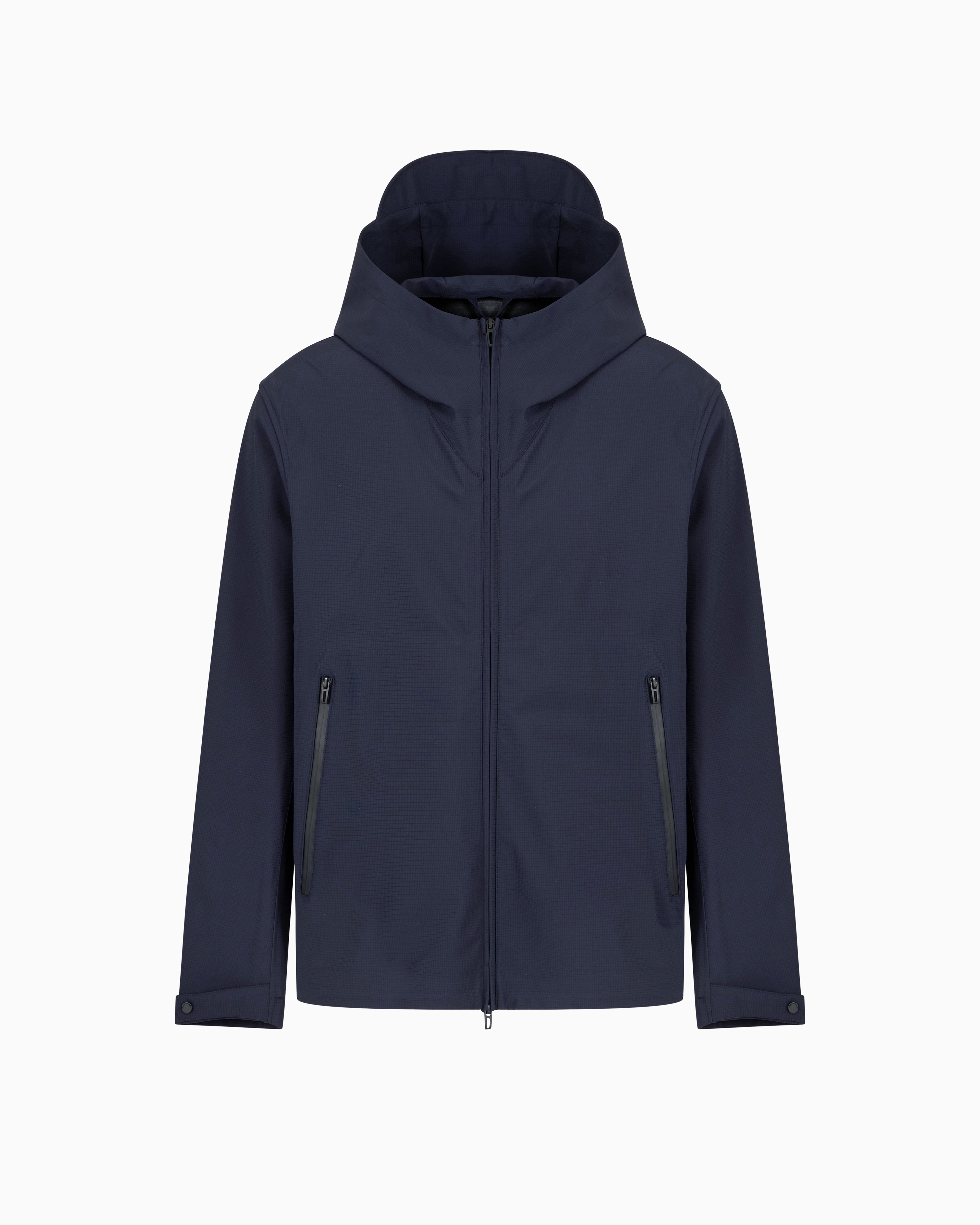 【極美品 M~L相当】エンポリオアルマーニ ジャケット スキー 撥水 アウトドア Travel Essentials フード付きブルゾン 撥水ナイロン | Emporio