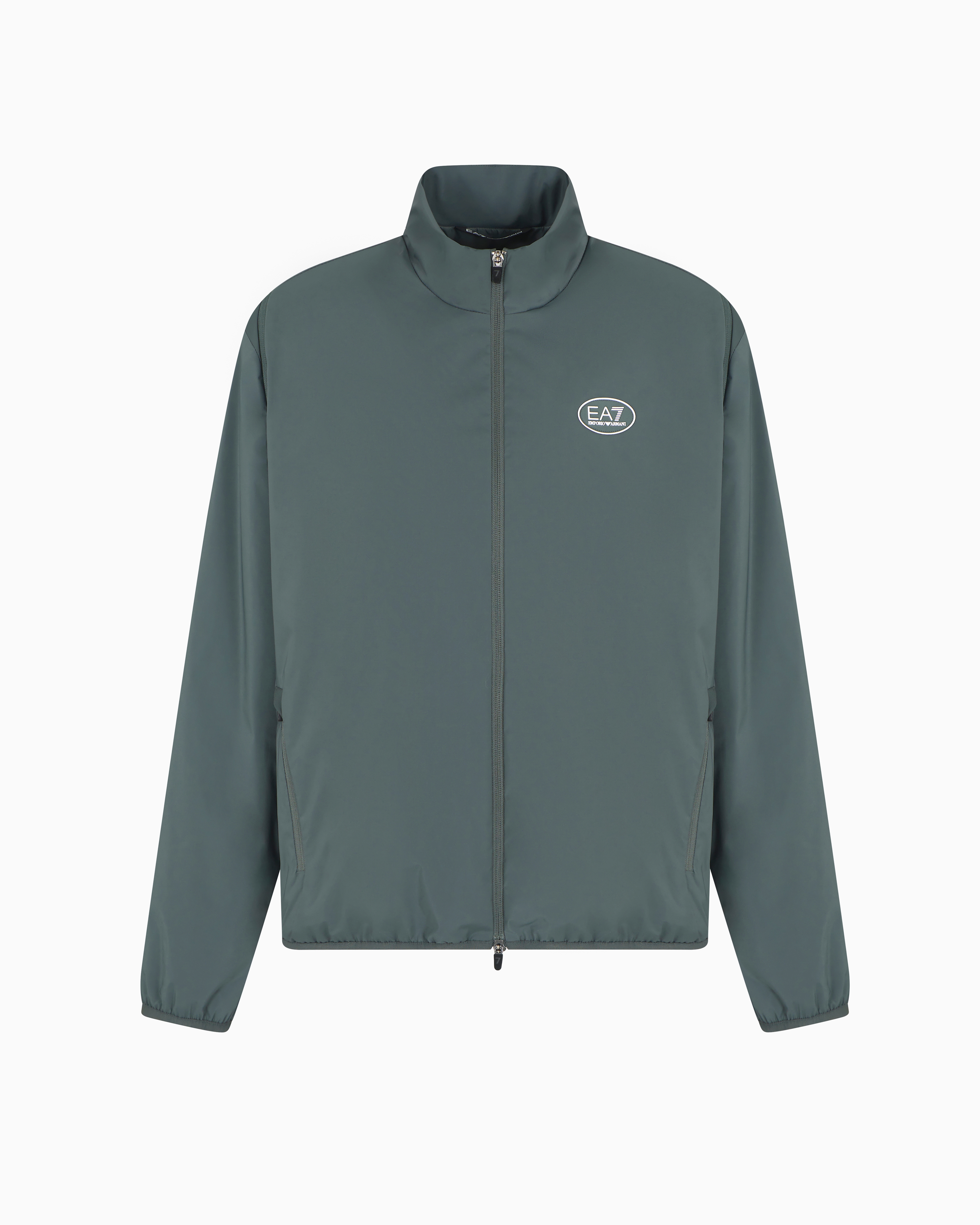 Ea7 Golf Pro Stretch Technical Fabric Jacket In Grey