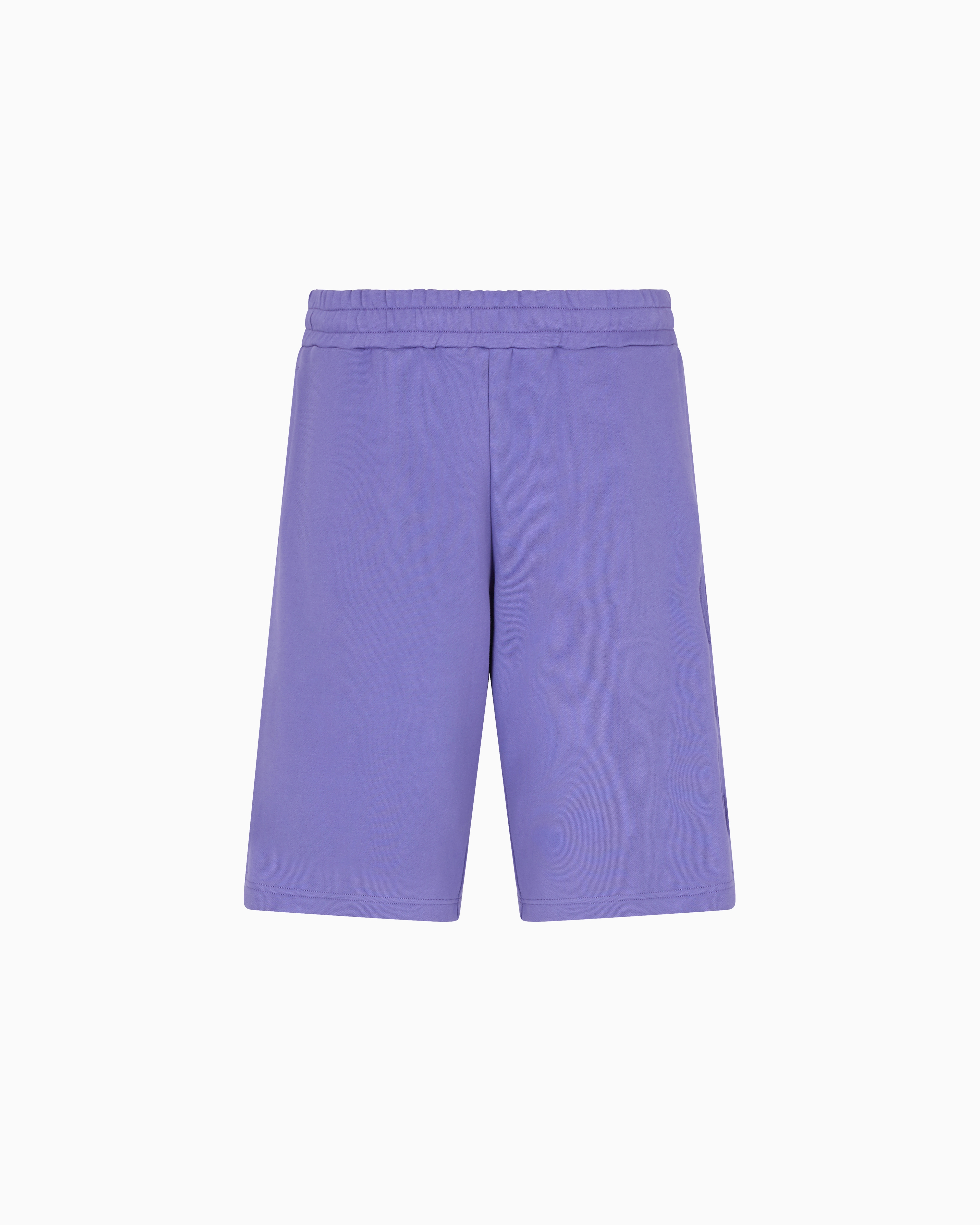Ea7 Logo Series Organic-cotton Bermuda Shorts In Purple