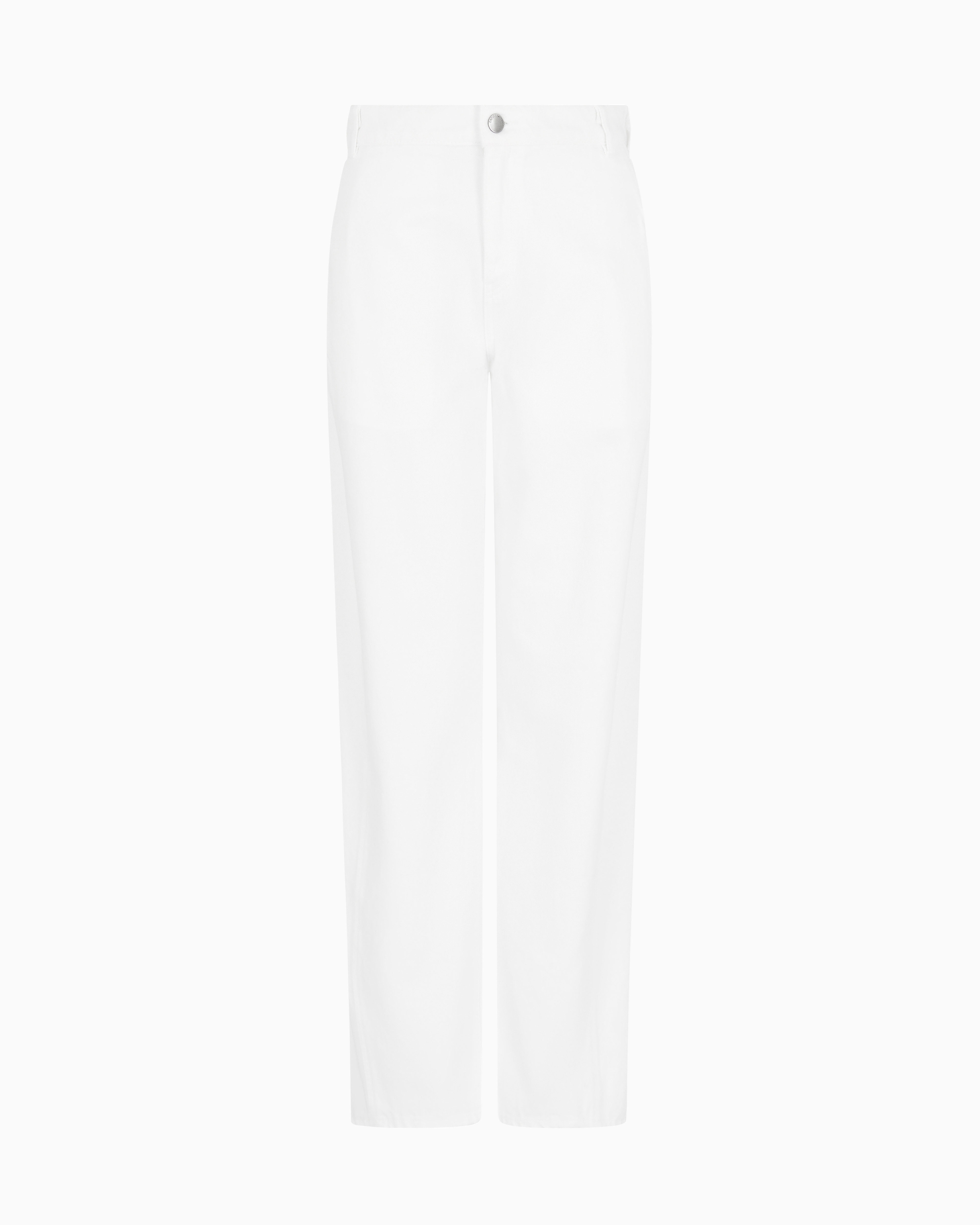 Emporio Armani J4h Icon Oval-leg Jeans In Garment-dyed Drill In White