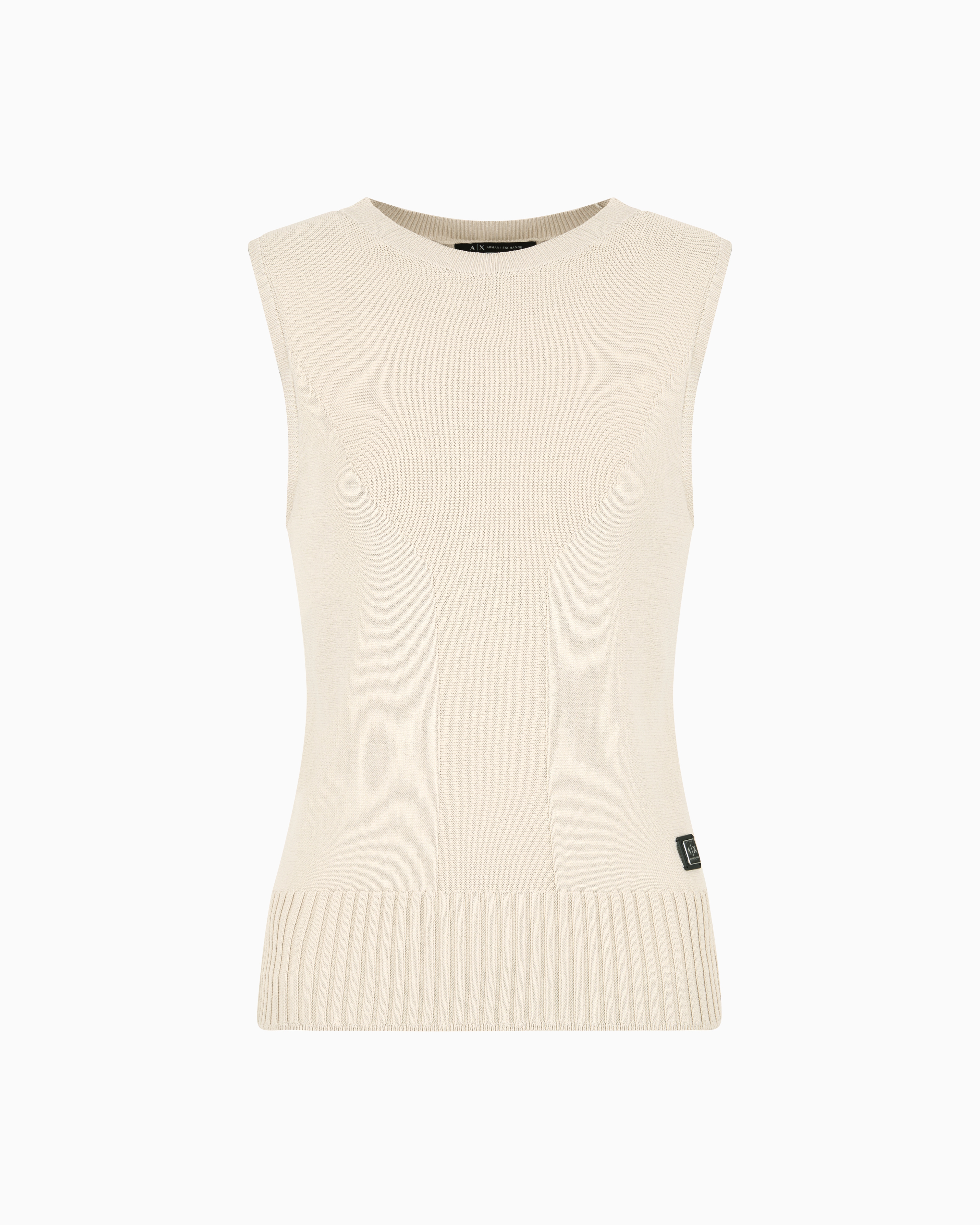 Armani Exchange Knitted Tops In Beige