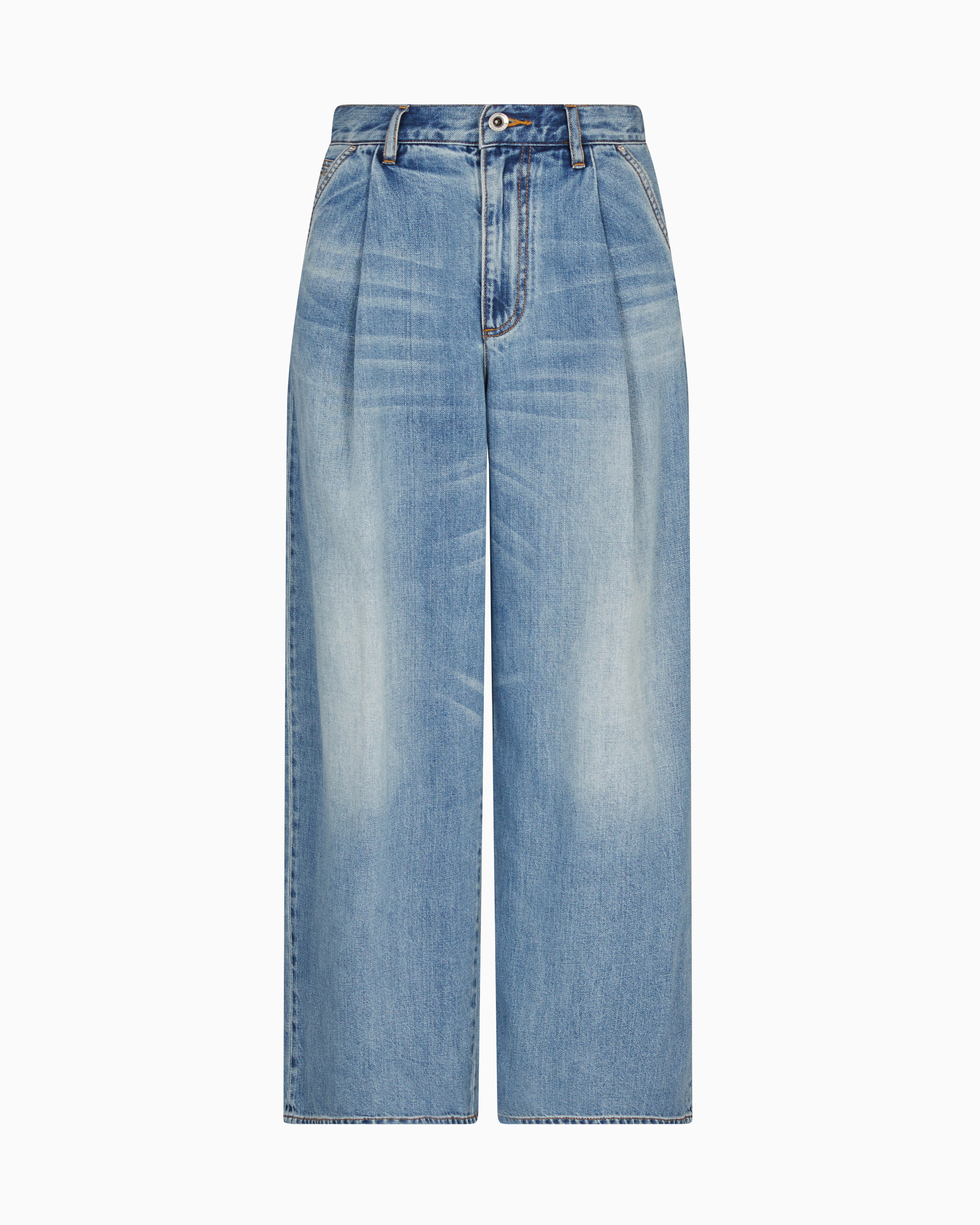 パンツ ARMANI EXCHANGE - decoration wide denim Relaxed fit jeans with allover ASV logo | Armani Exchange