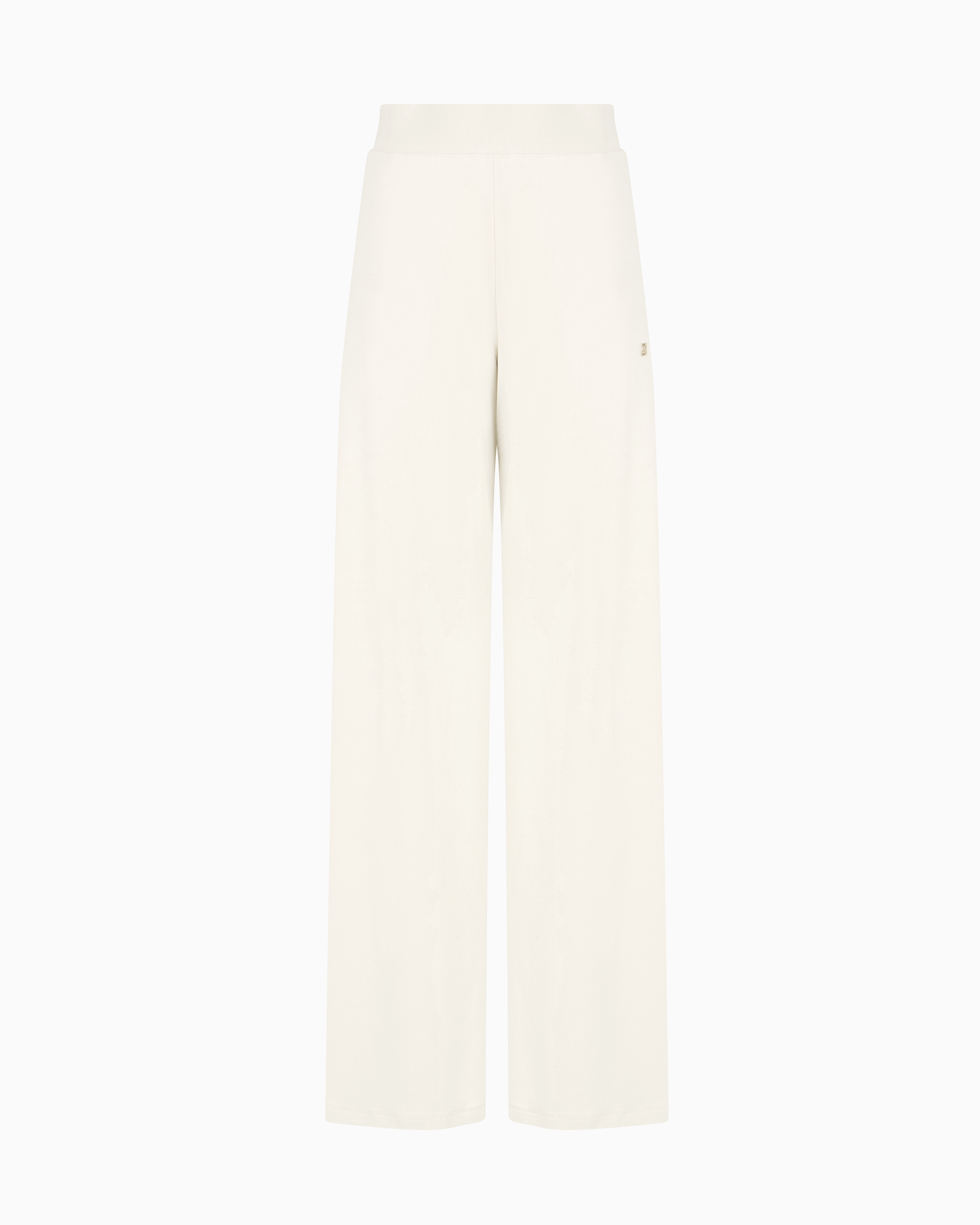 Ea7 Core Lady Stretch-cotton Wide-leg Trousers In Beige