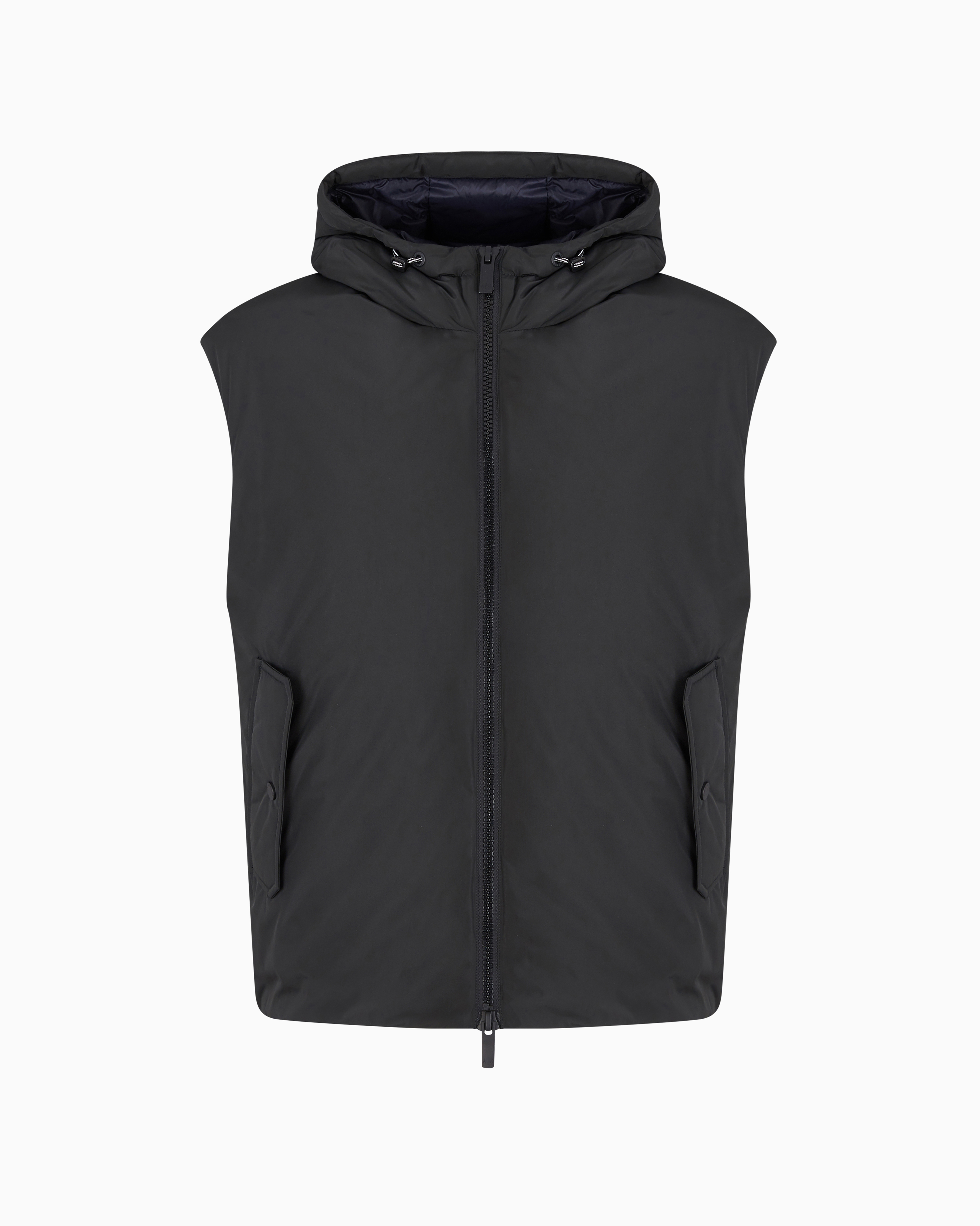 Armani Exchange Sleeveless Jacket With Hood In Green