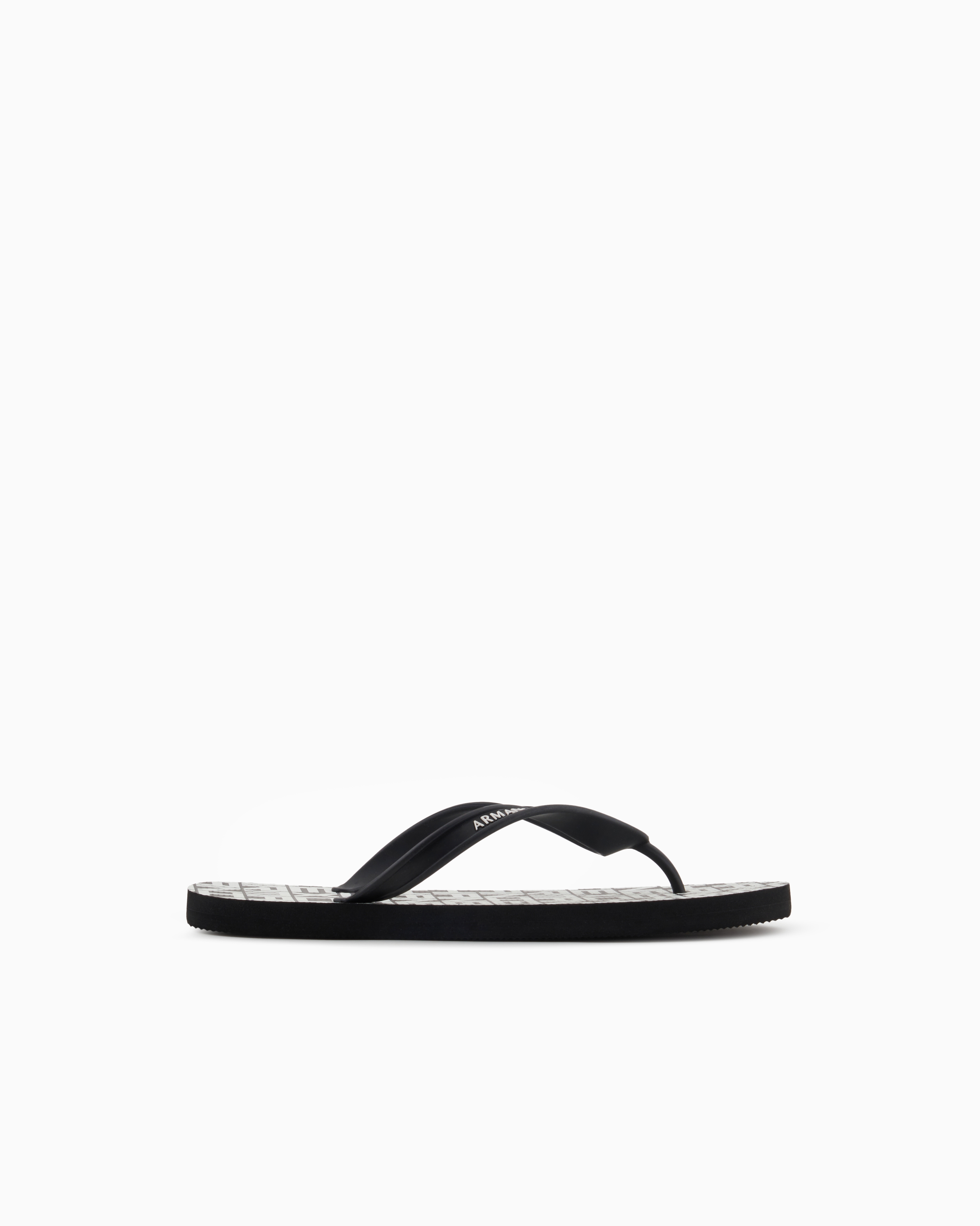 Armani Exchange Rubber Flip Flops With Logo Writing In Black
