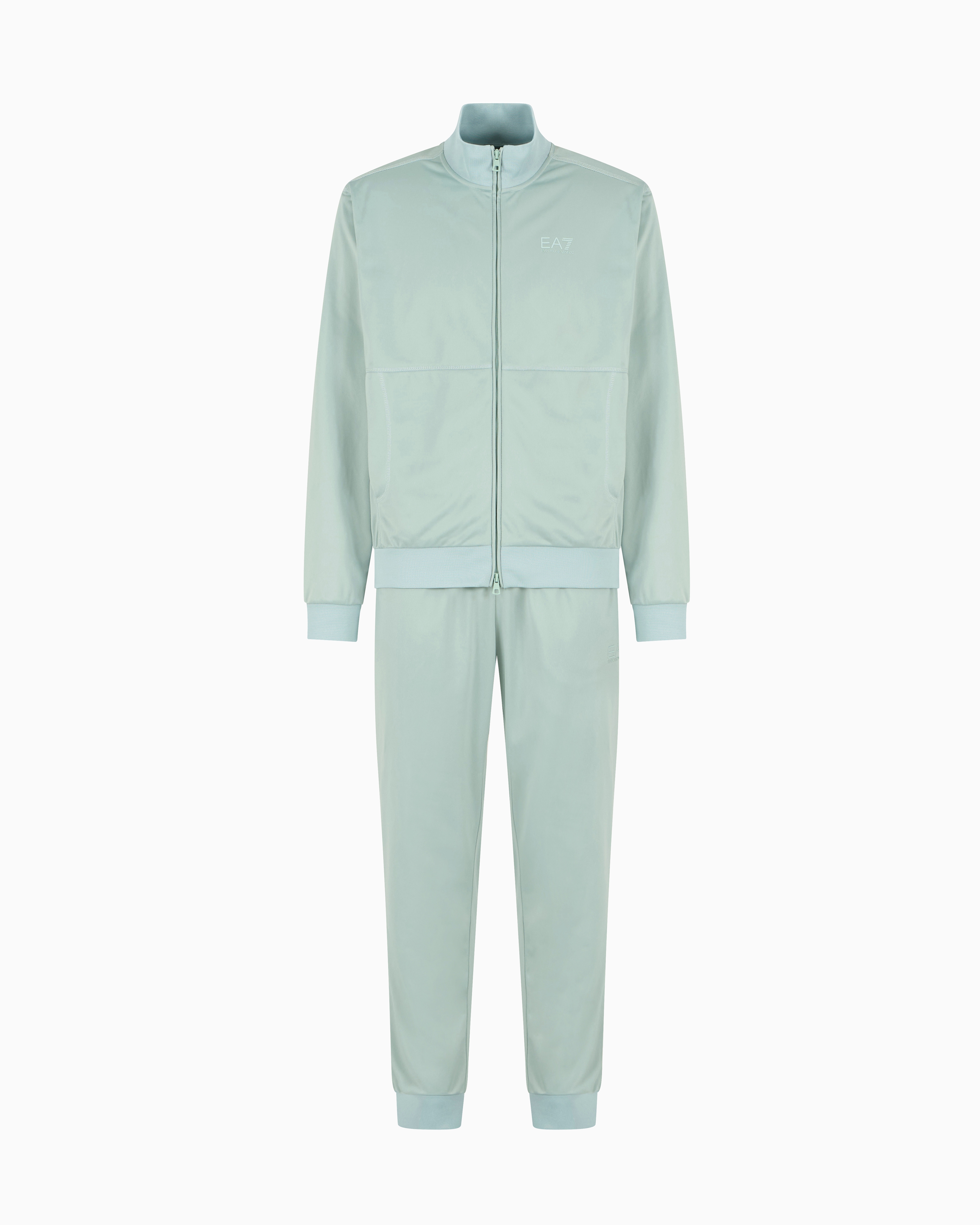 Ea7 Visibility Full-zip Tracksuit In Asv Recycled Fabric In Green