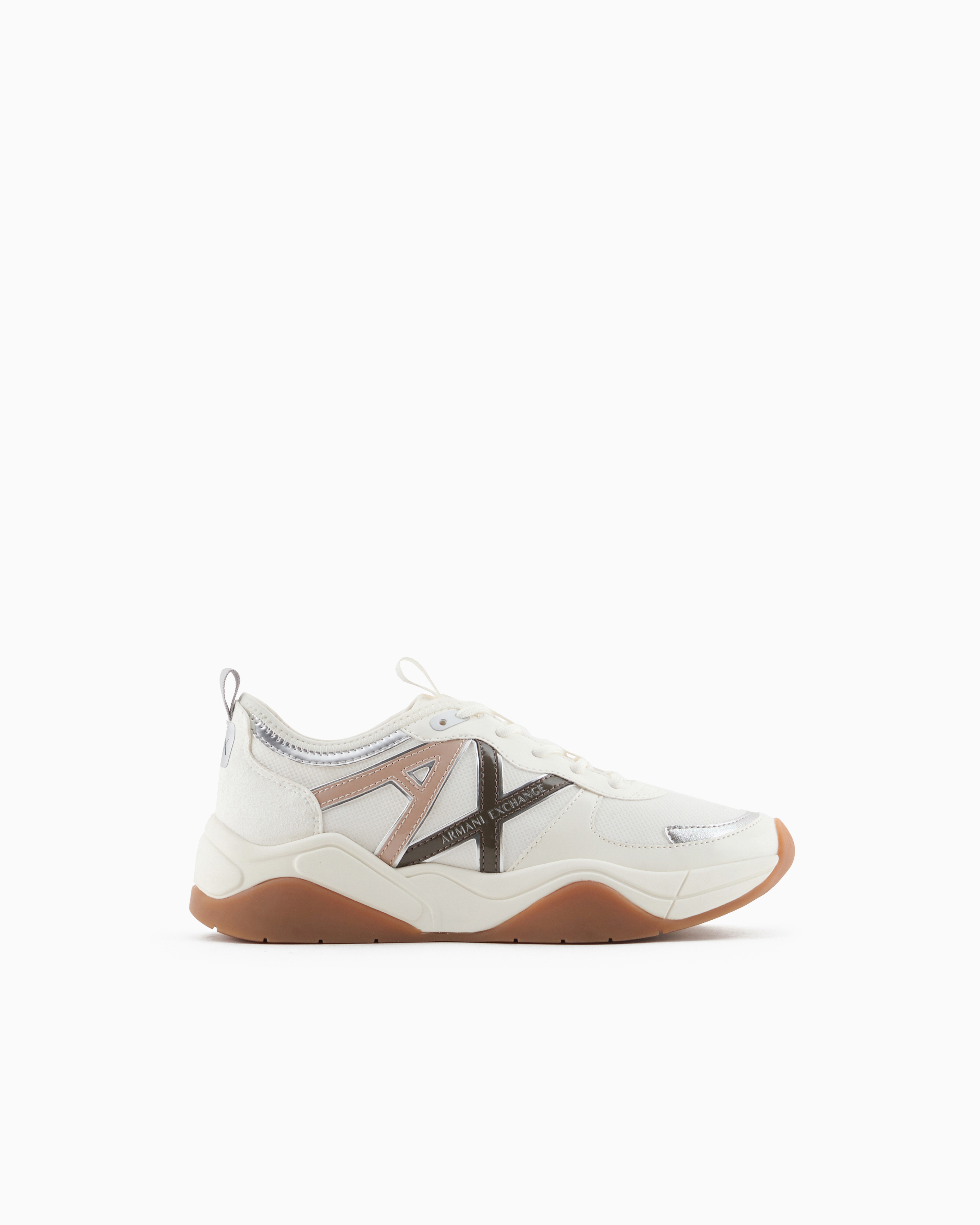 Armani Exchange Chunky Sneakers With Logo In Beige
