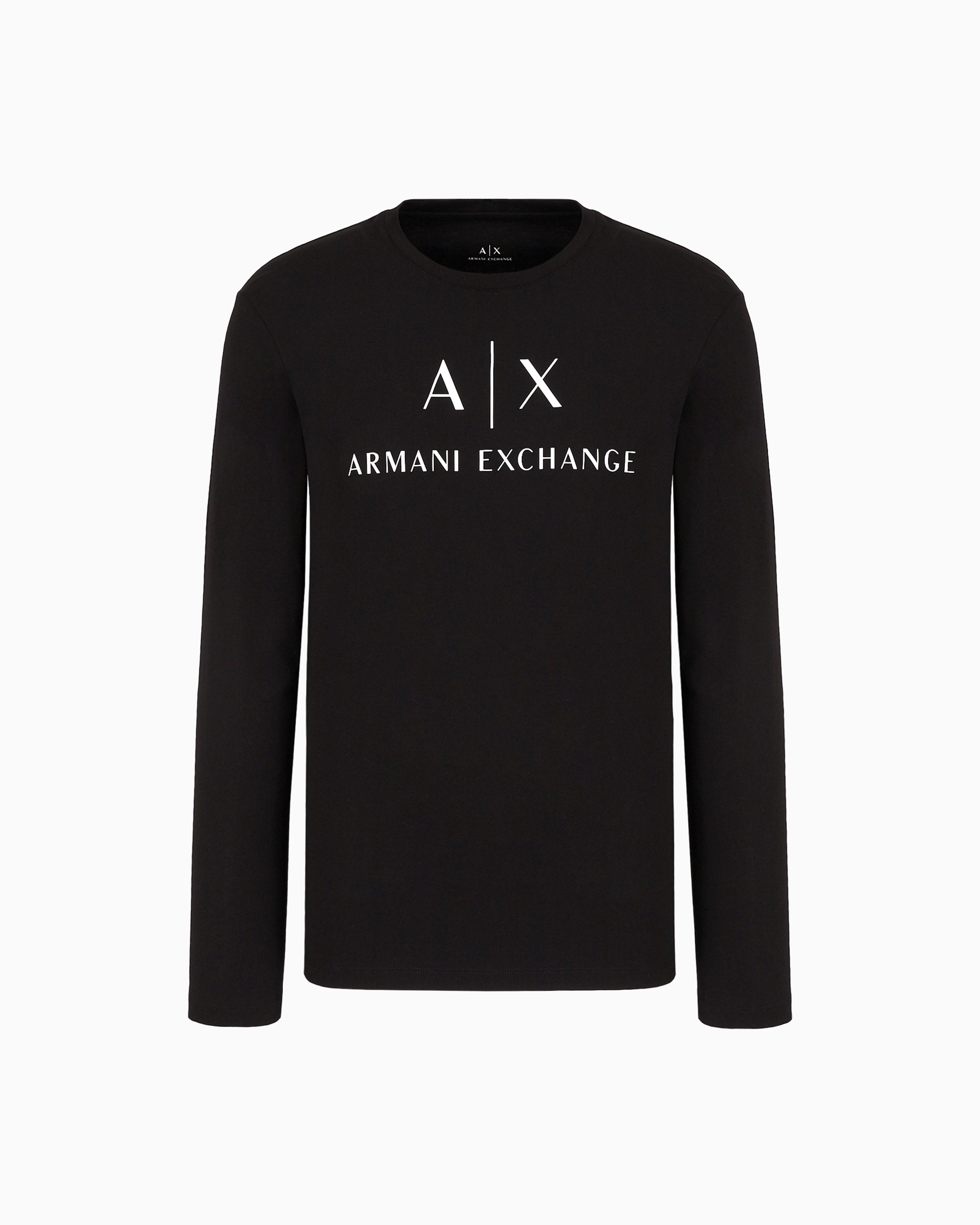 T shirt a manica lunga con stampe del logo Armani Exchange