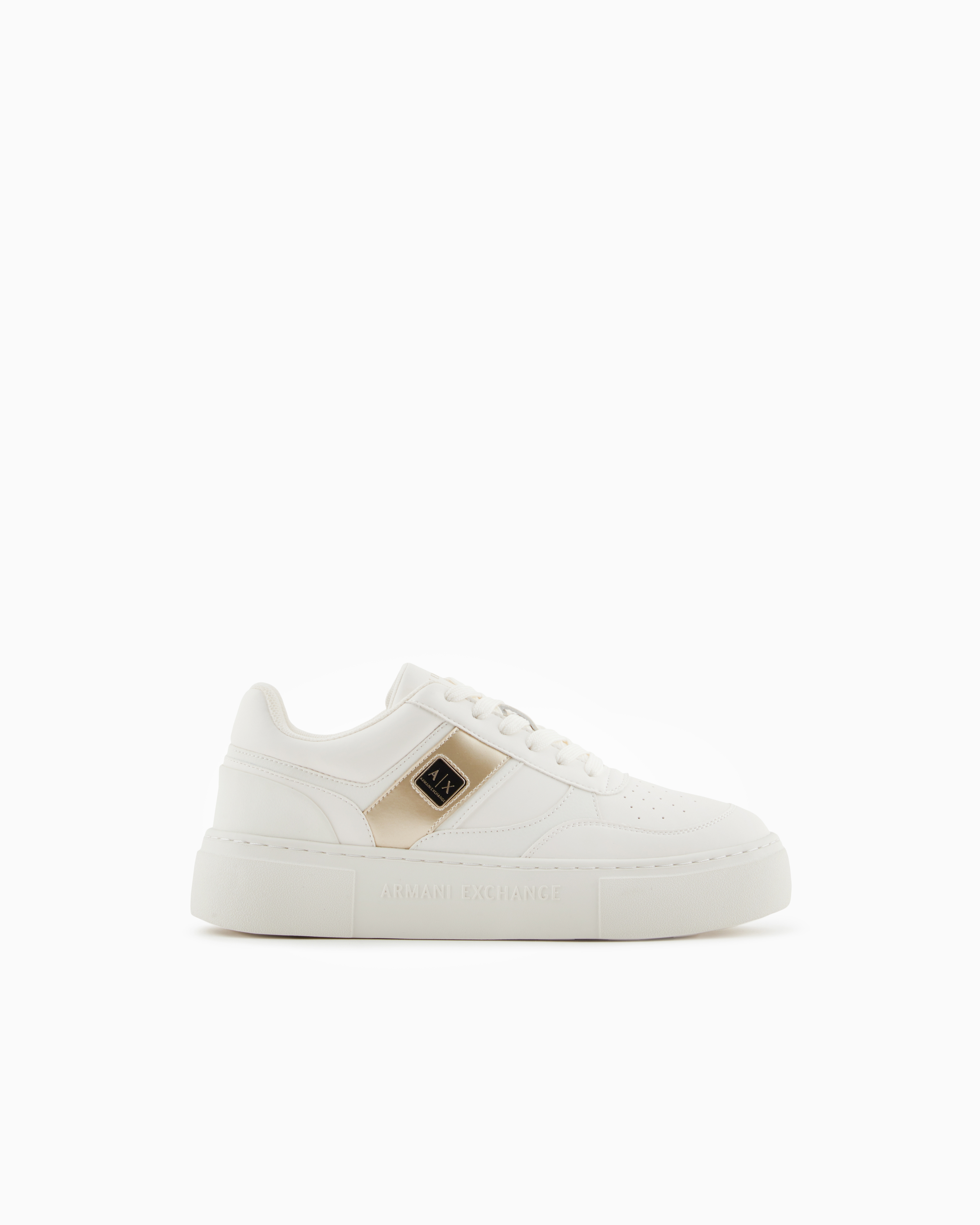 Armani Exchange Sneakers With Contrasting Side Band In White