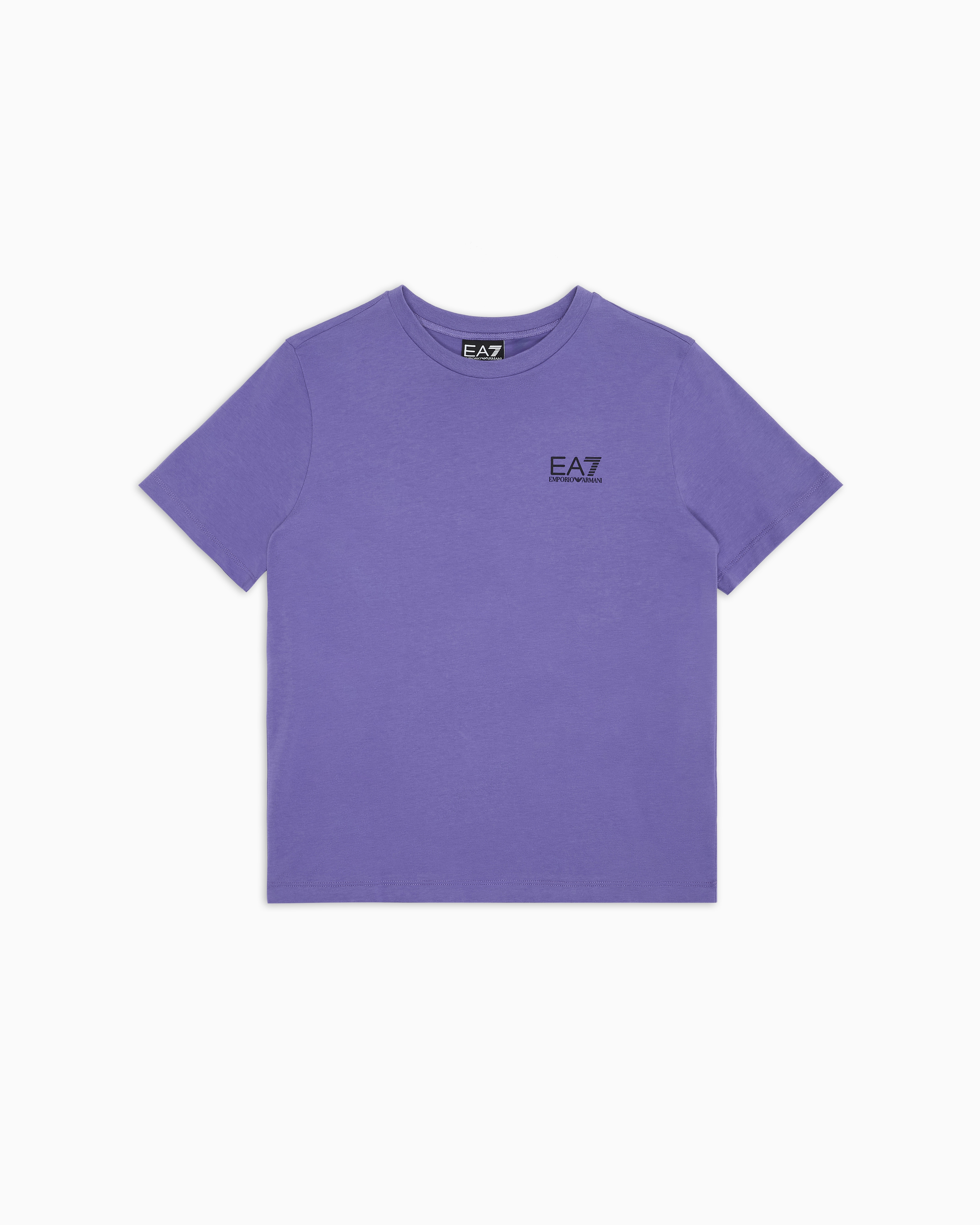 Ea7 Kids' Core Identity Boy T-shirt Mit Rundhalsausschnitt Aus Baumwolle In Purple