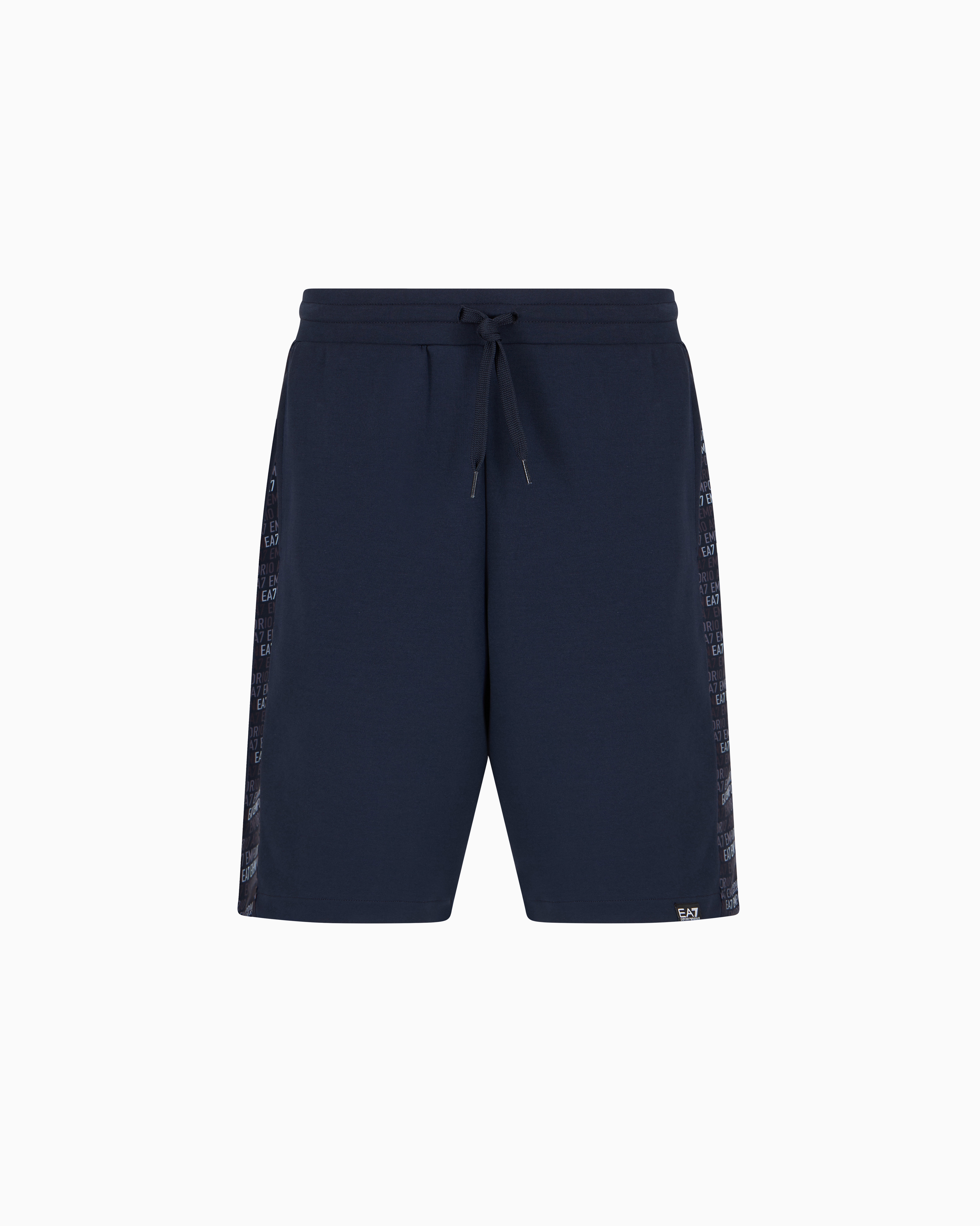 EA7 LOGO SERIES COTTON-BLEND BERMUDA SHORTS