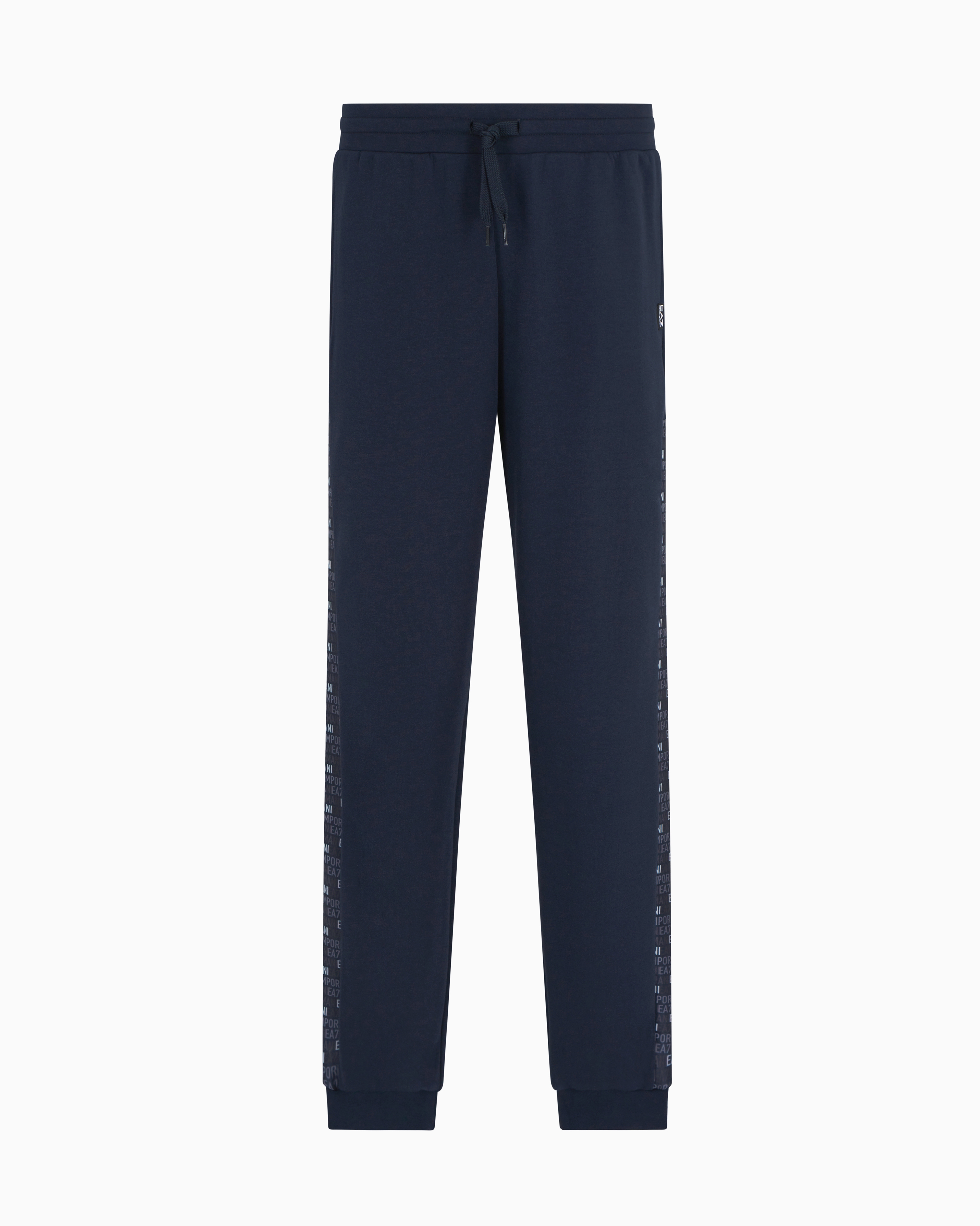 Ea7 Cotton-blend Logo Series Joggers In Blue
