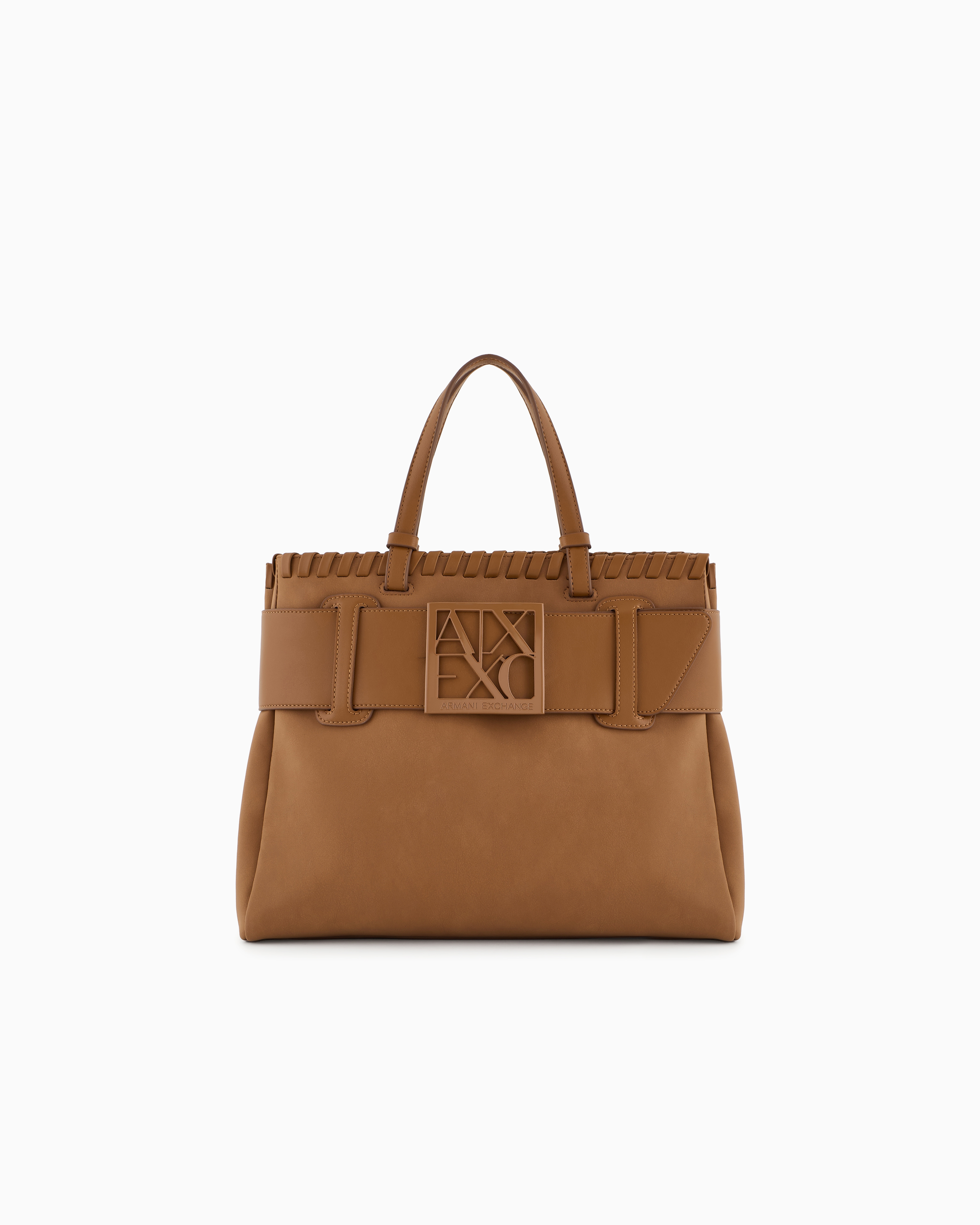 Armani Exchange Handbag With Asv Logo Detail In Brown
