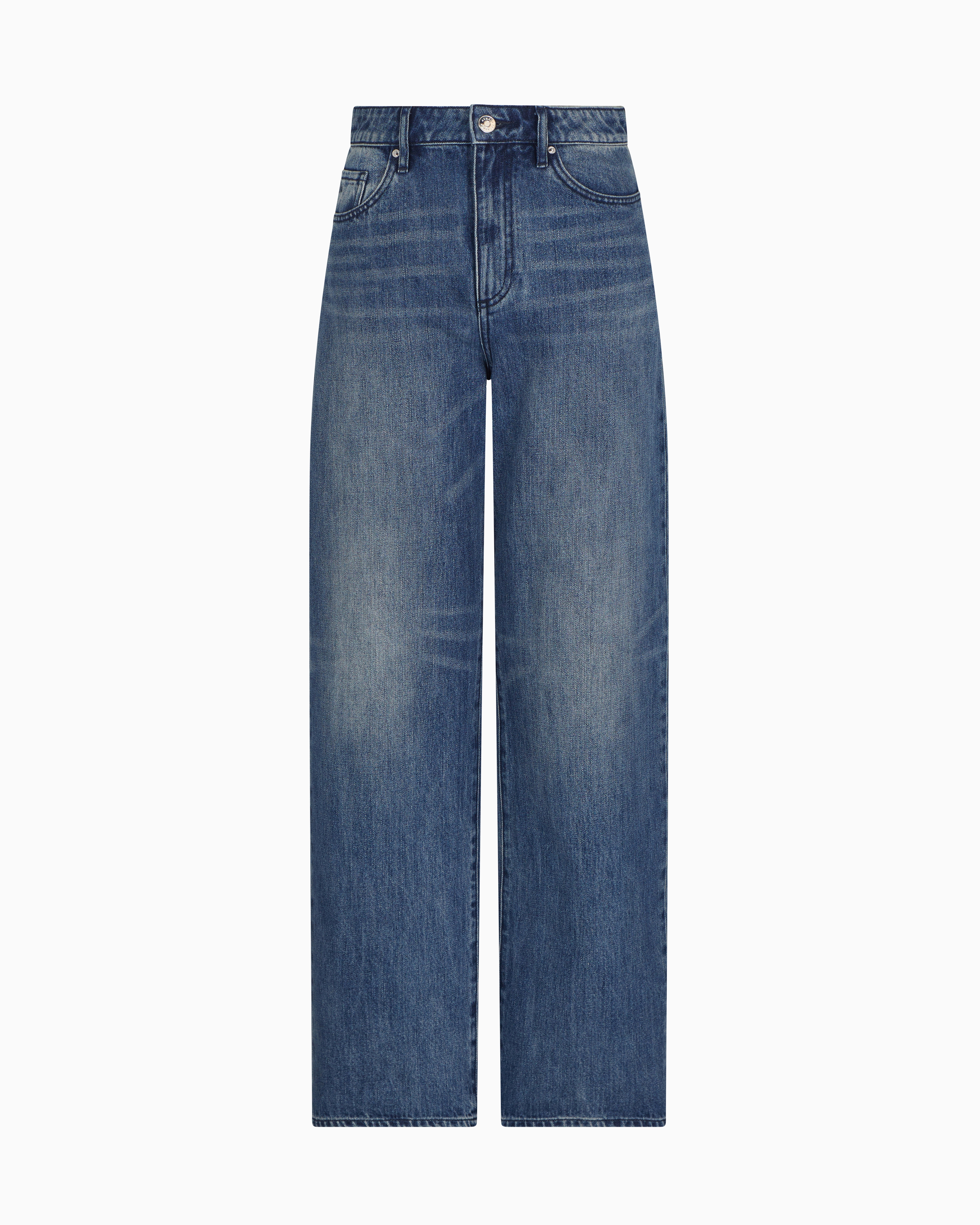 EMPORIO ARMANI デニムパンツ 青(デニム) 4105125Y0018 アルマーニジーンズARMANI JEANS ワンポイントイーグル装飾