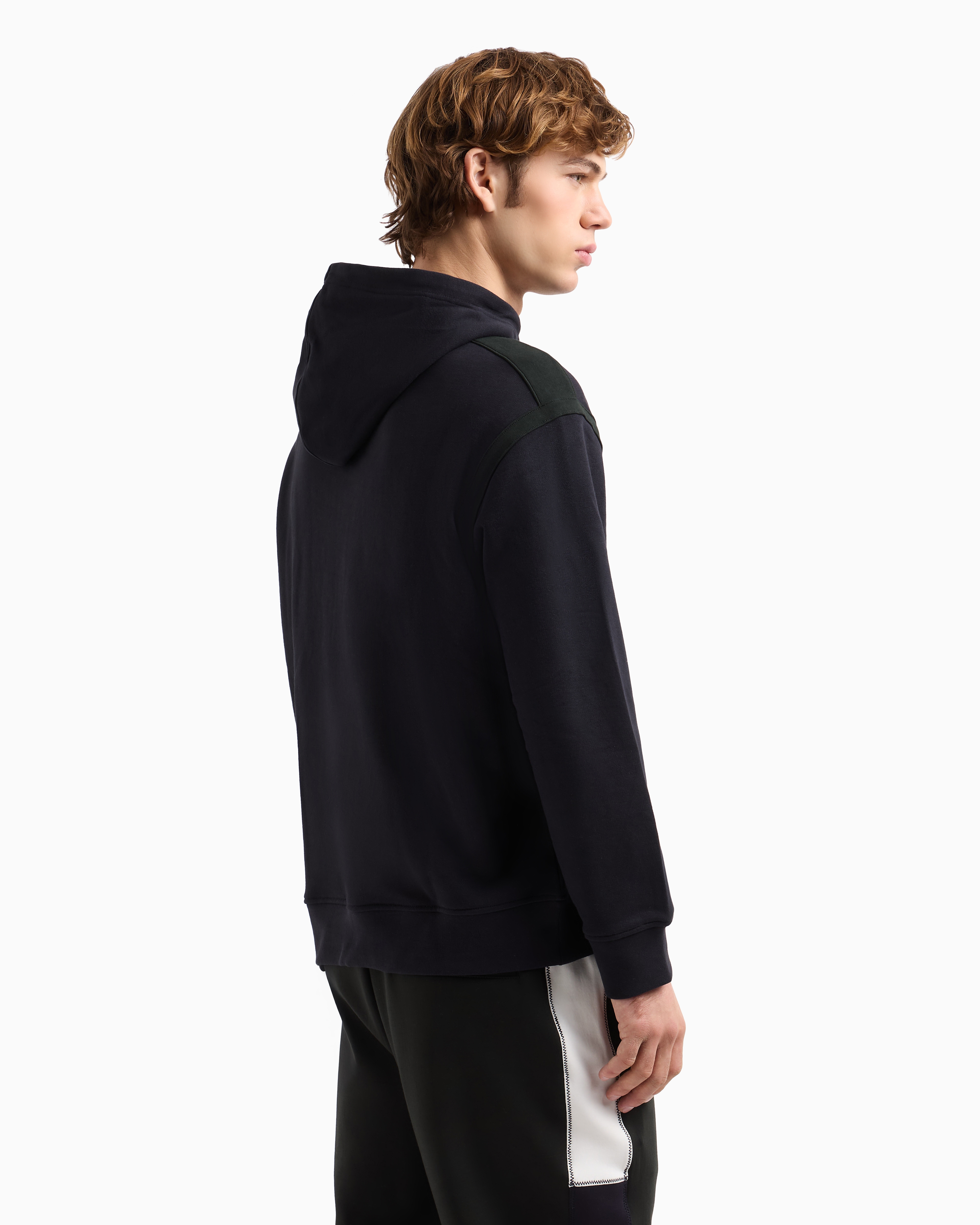 Armani Exchange Hoodie With Maxi Logo On The Chest In Navy Blue