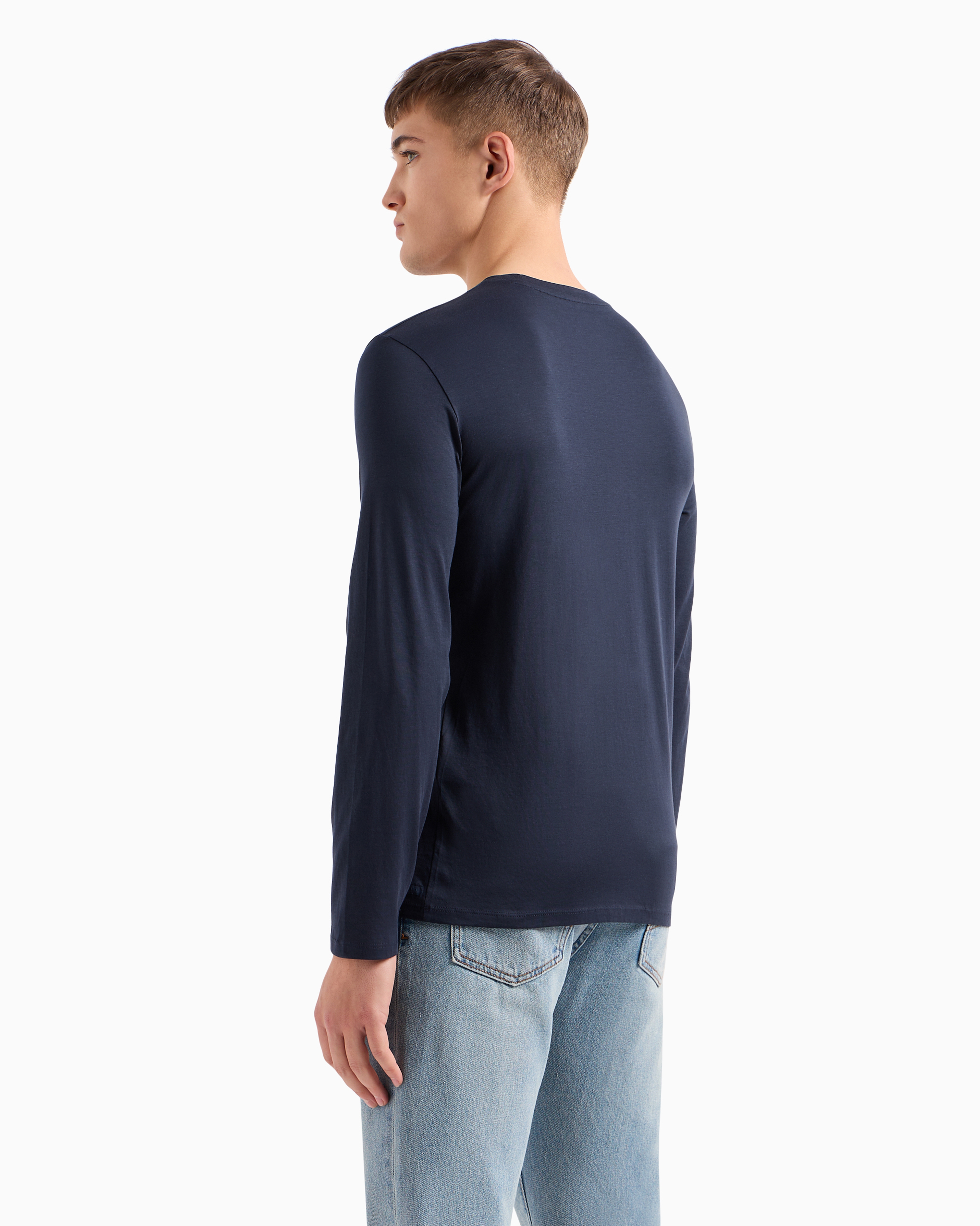 Pima Cotton Long Sleeve T-Shirt | Armani Exchange