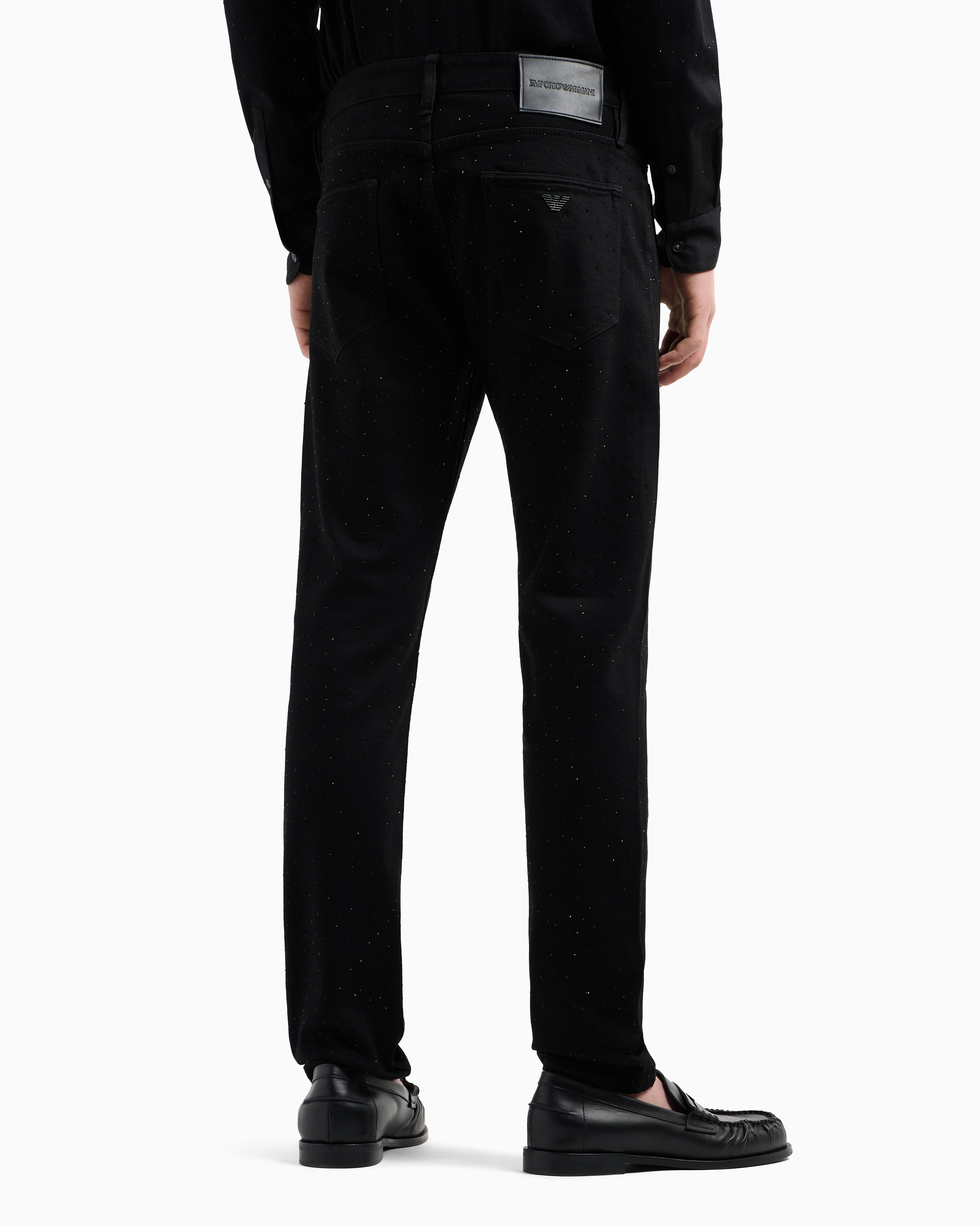 Emporio Armani Slim-cut Denim Jeans In Black