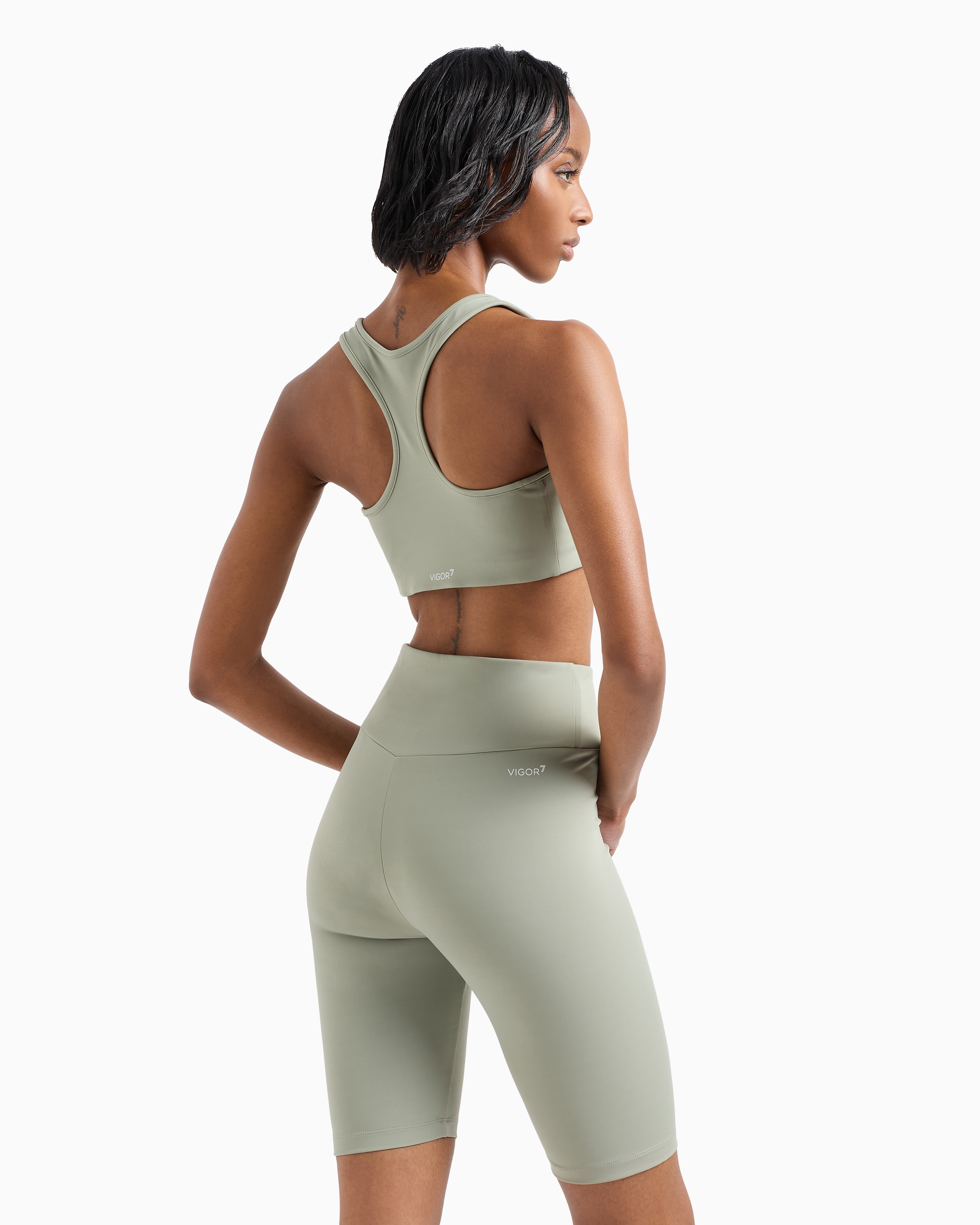 Ea7 Dynamic Athlete Sports Bra In Vigor7 Technical Fabric In Grey