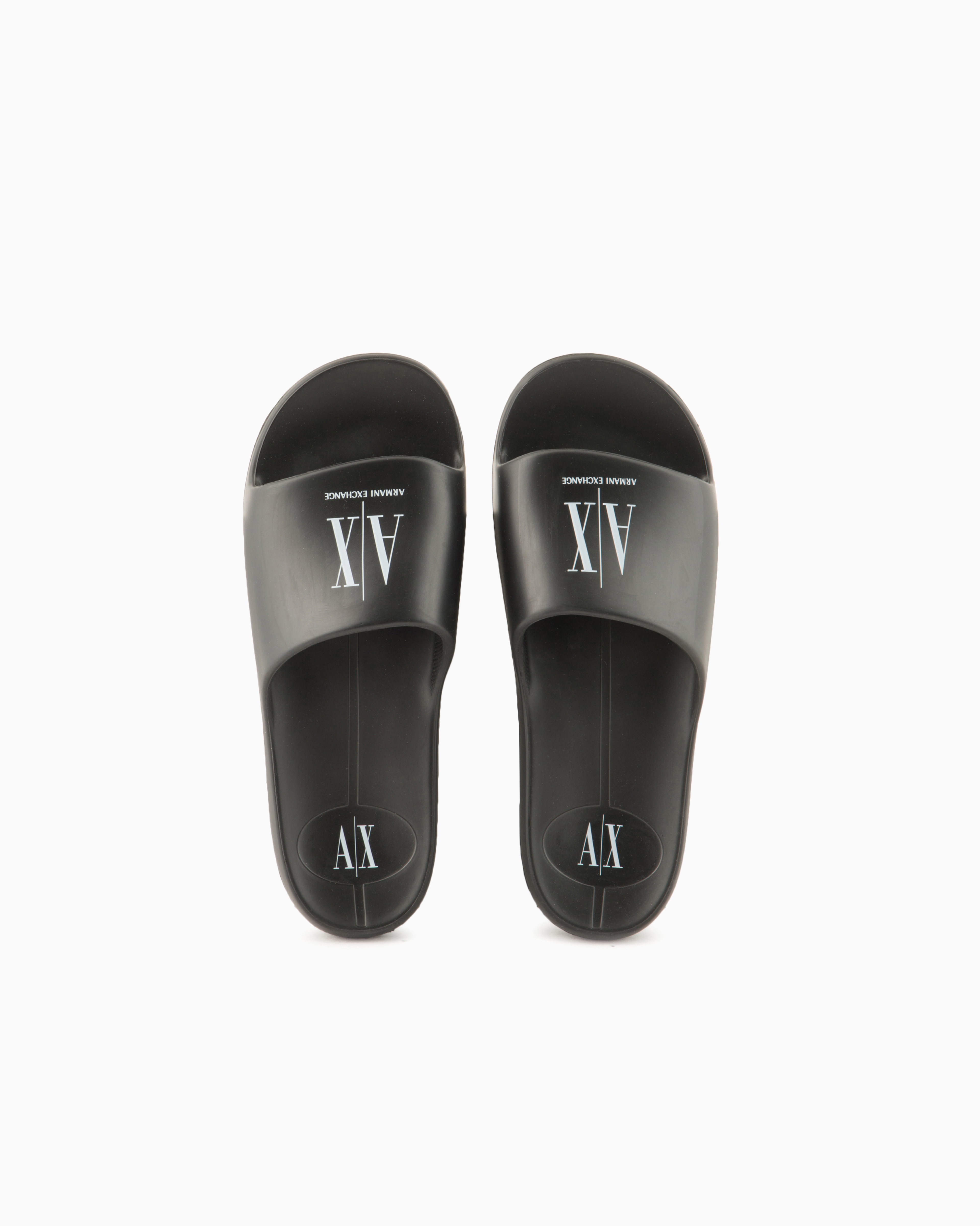 Armani Exchange Slippers With Icon Project Logo In White