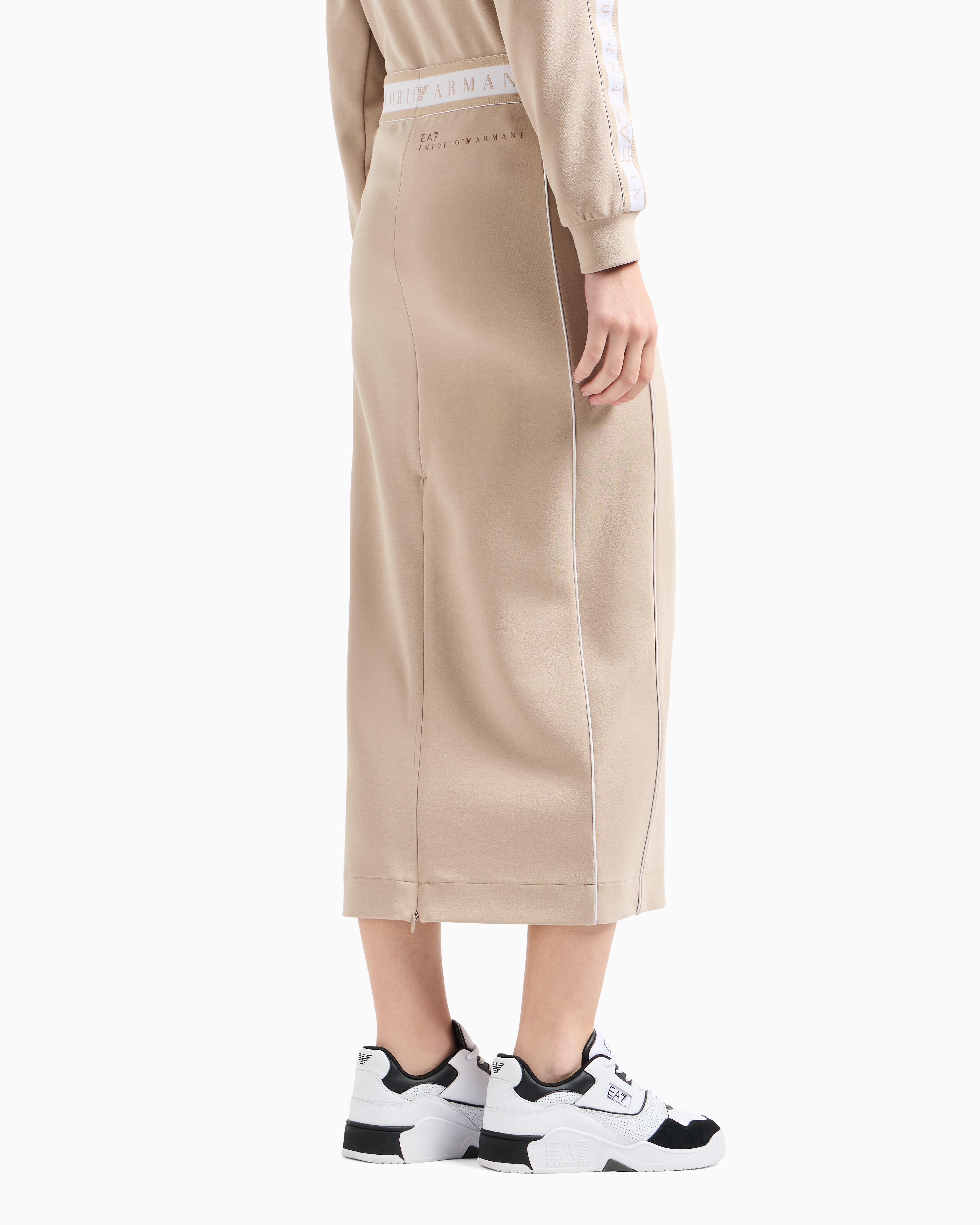 EA7 DYNAMIC ATHLETE LONG SKIRT IN NATURAL VENTUS7 TECHNICAL FABRIC