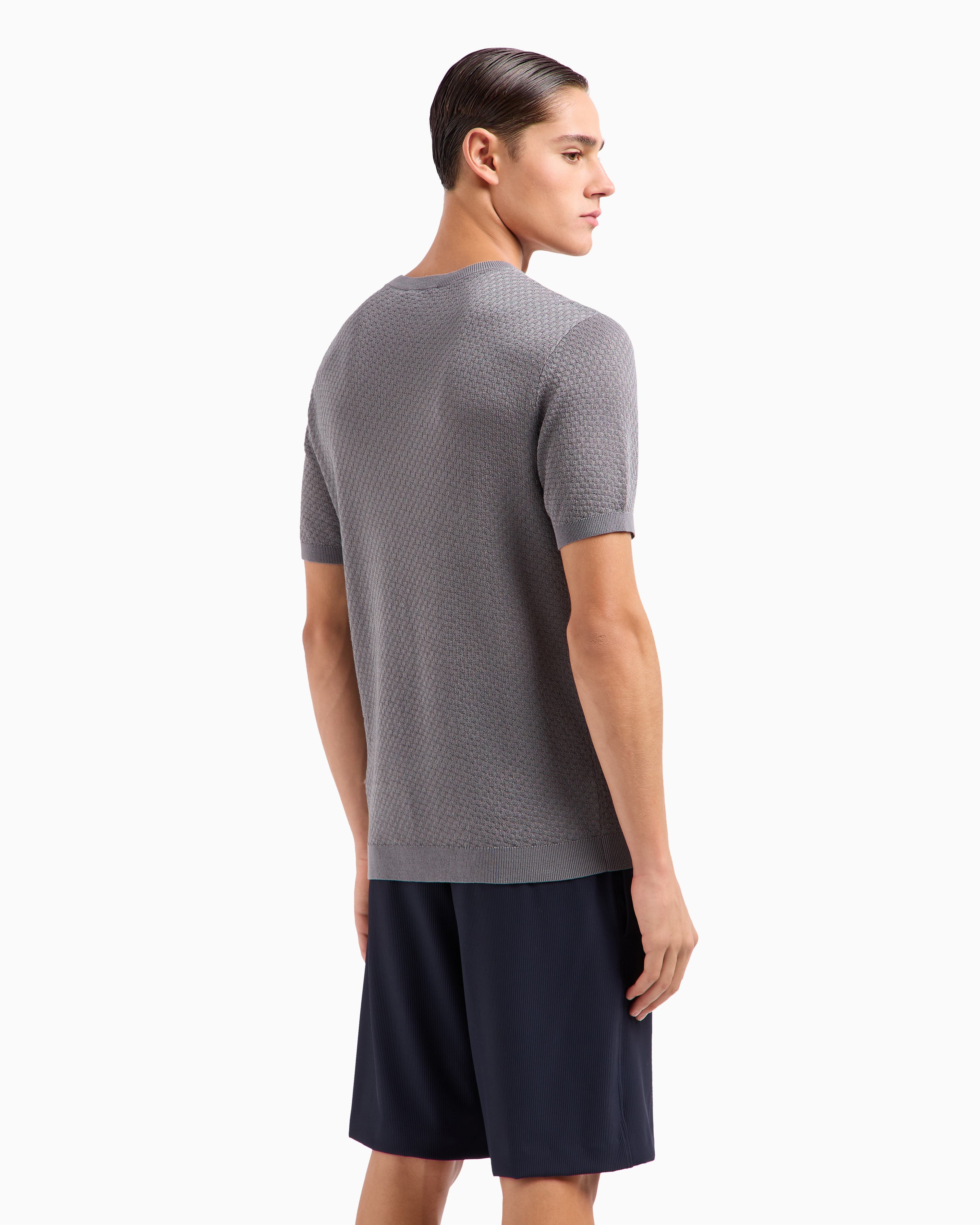 Emporio Armani Knitted Tops In Grey