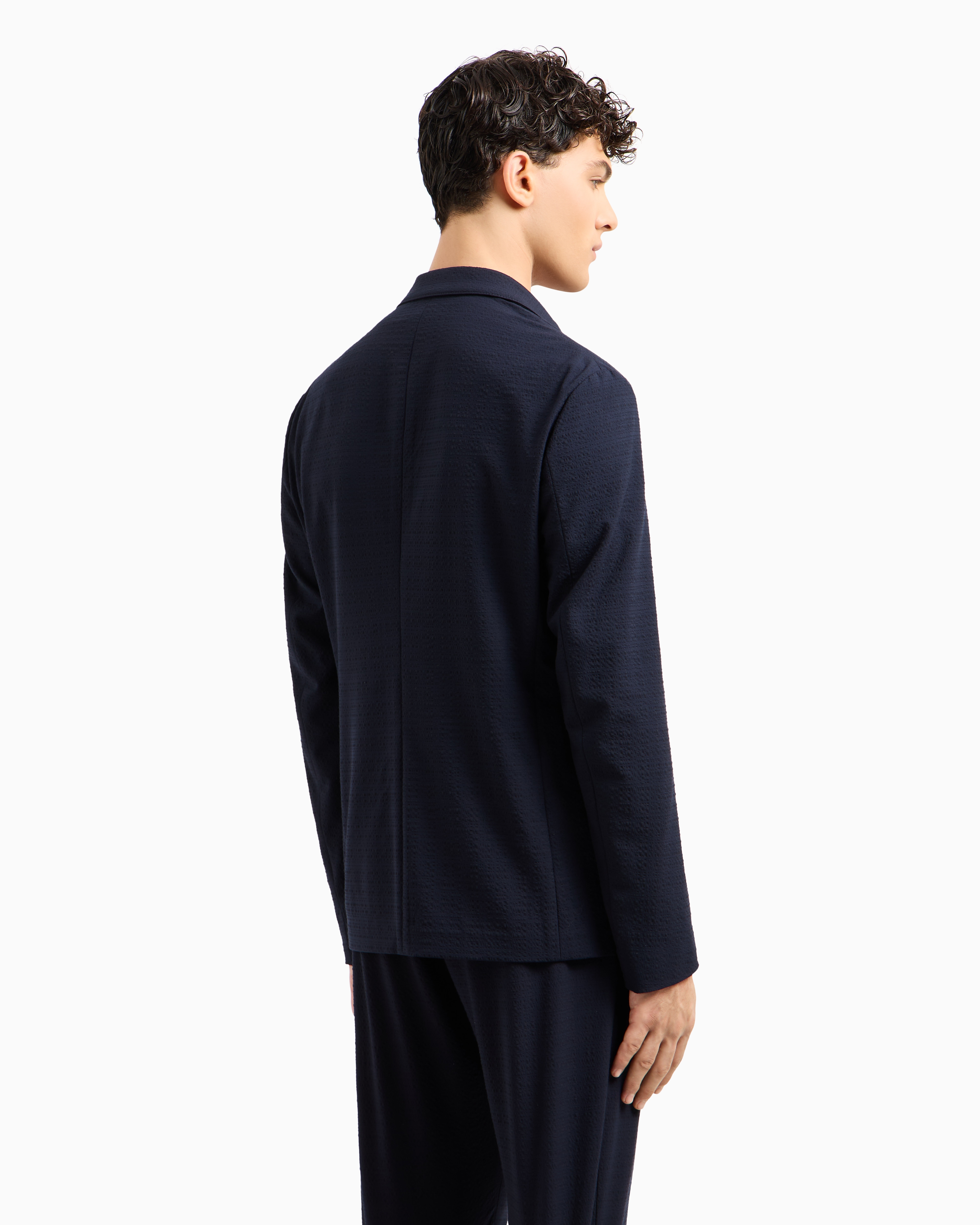 シングルブレストジャケット テクニカルシアサッカー