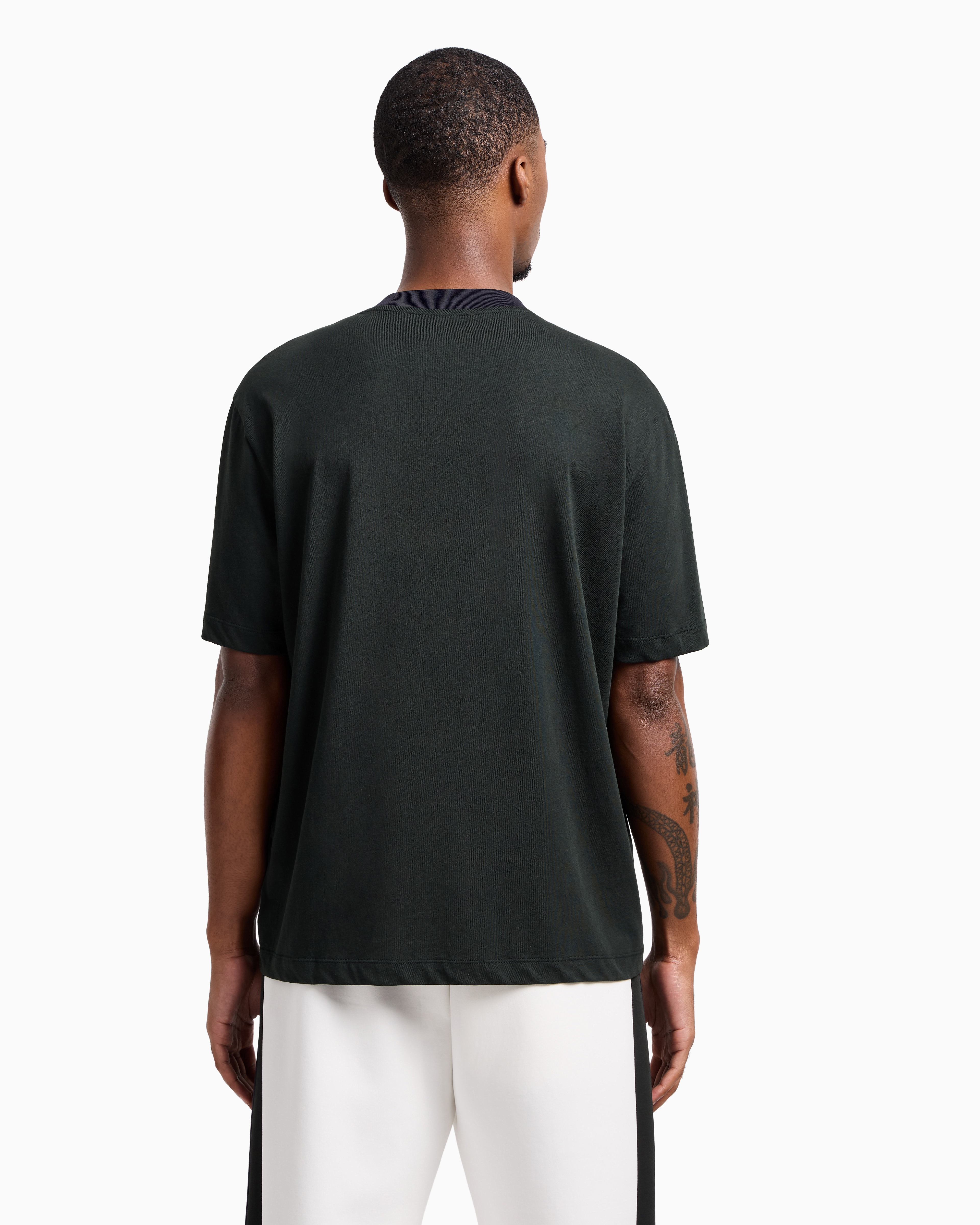 Armani Exchange Regular Fit T-shirt With Logo Print In Green