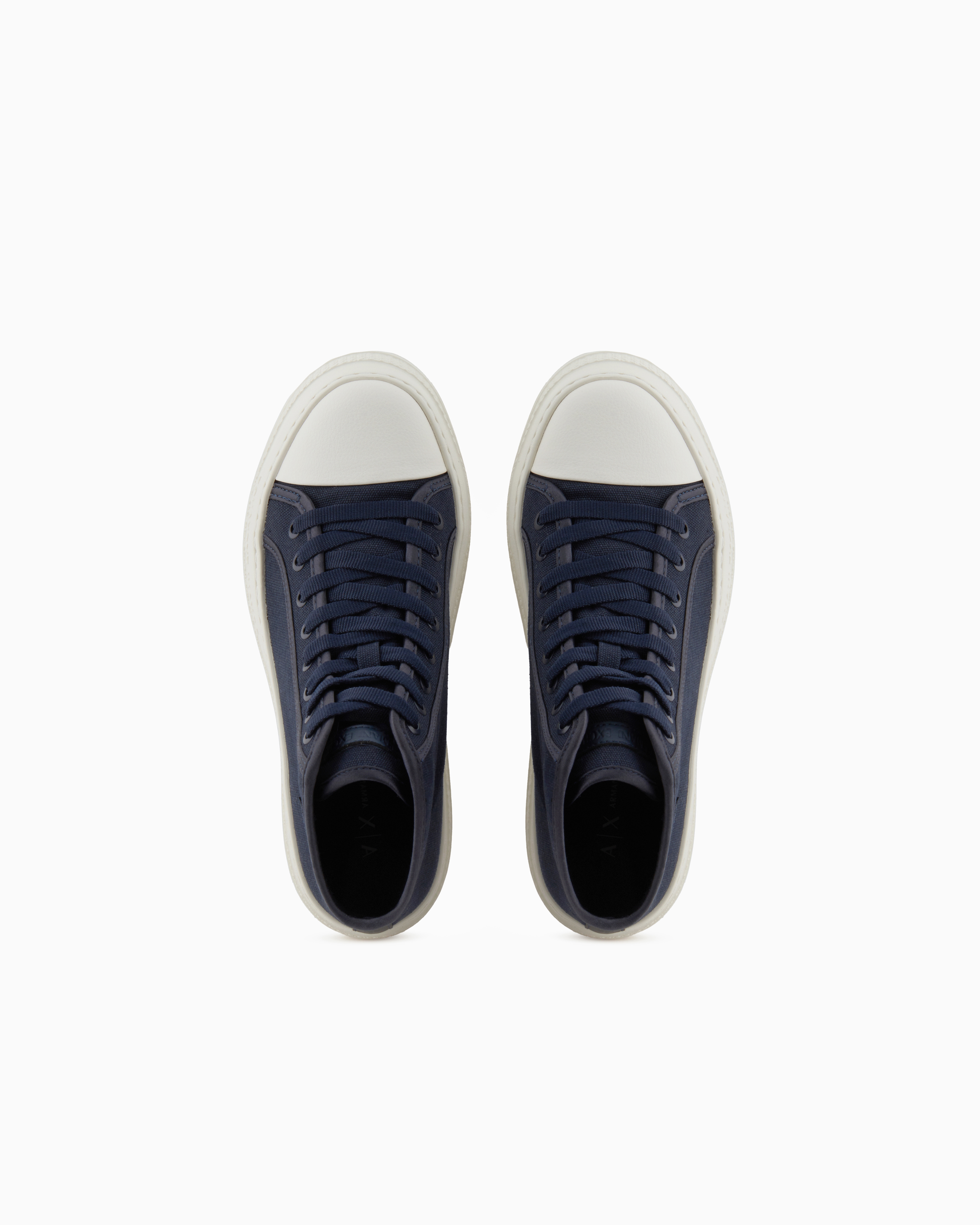 Armani Exchange Platform-sole Ankle-length Sneakers In Navy_blue