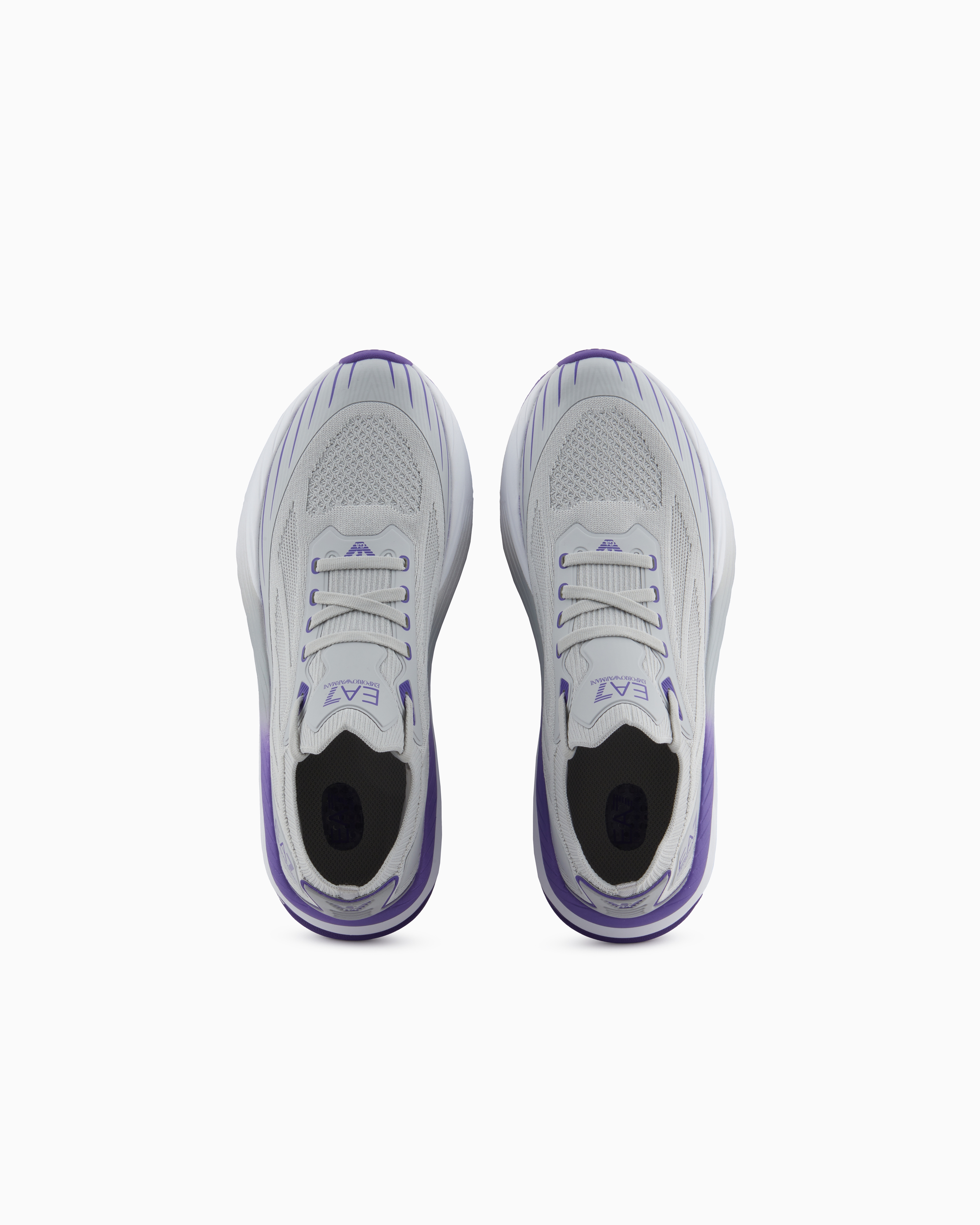 Ea7 Crusher Distance Sonic Knit Sneakers In Grey