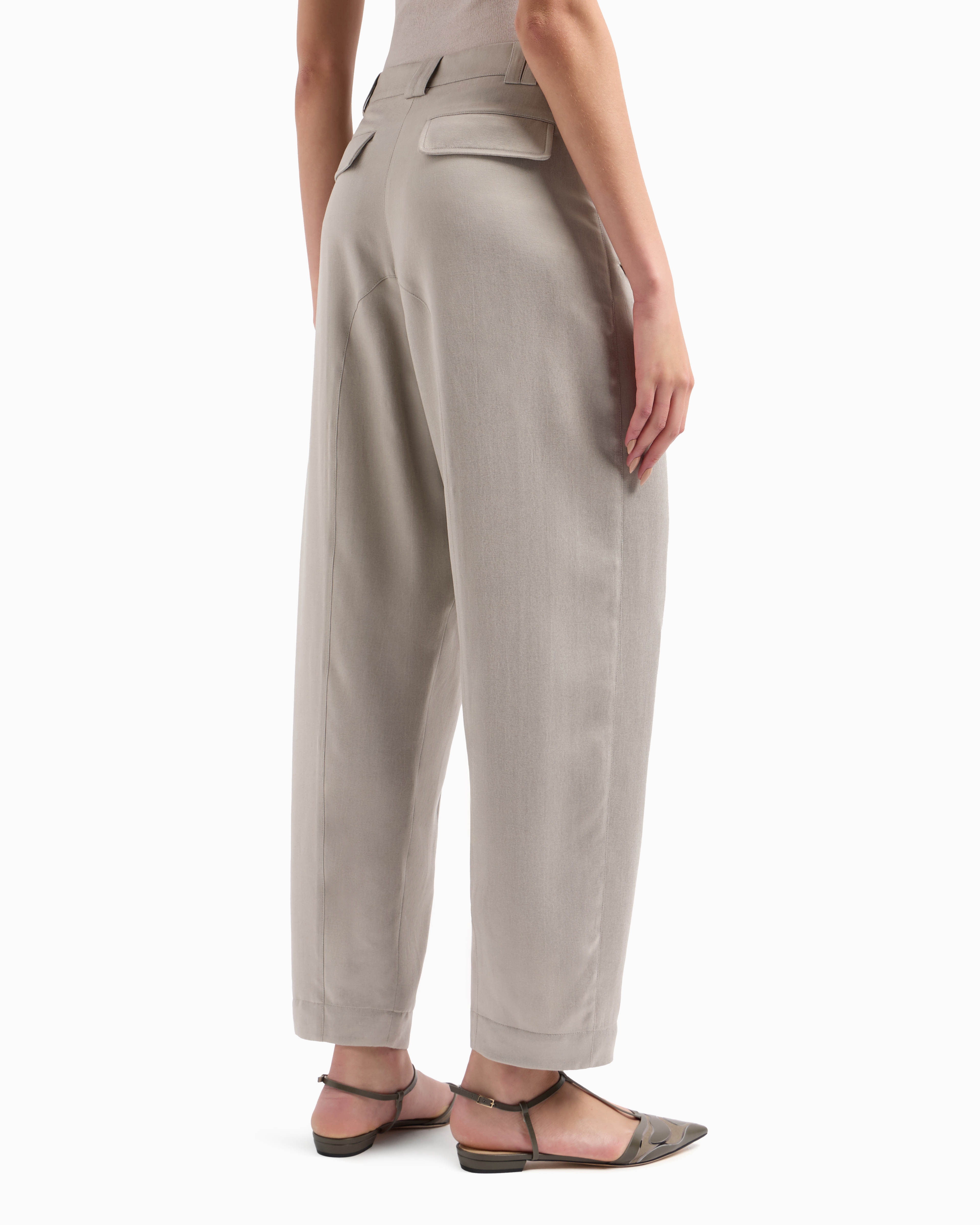 パンツ Giorgio Armani Eco-Viscose E Cupro Trouser With Pinces GIORGIO ARMANI Eco-viscose e cupro trouser with pinces