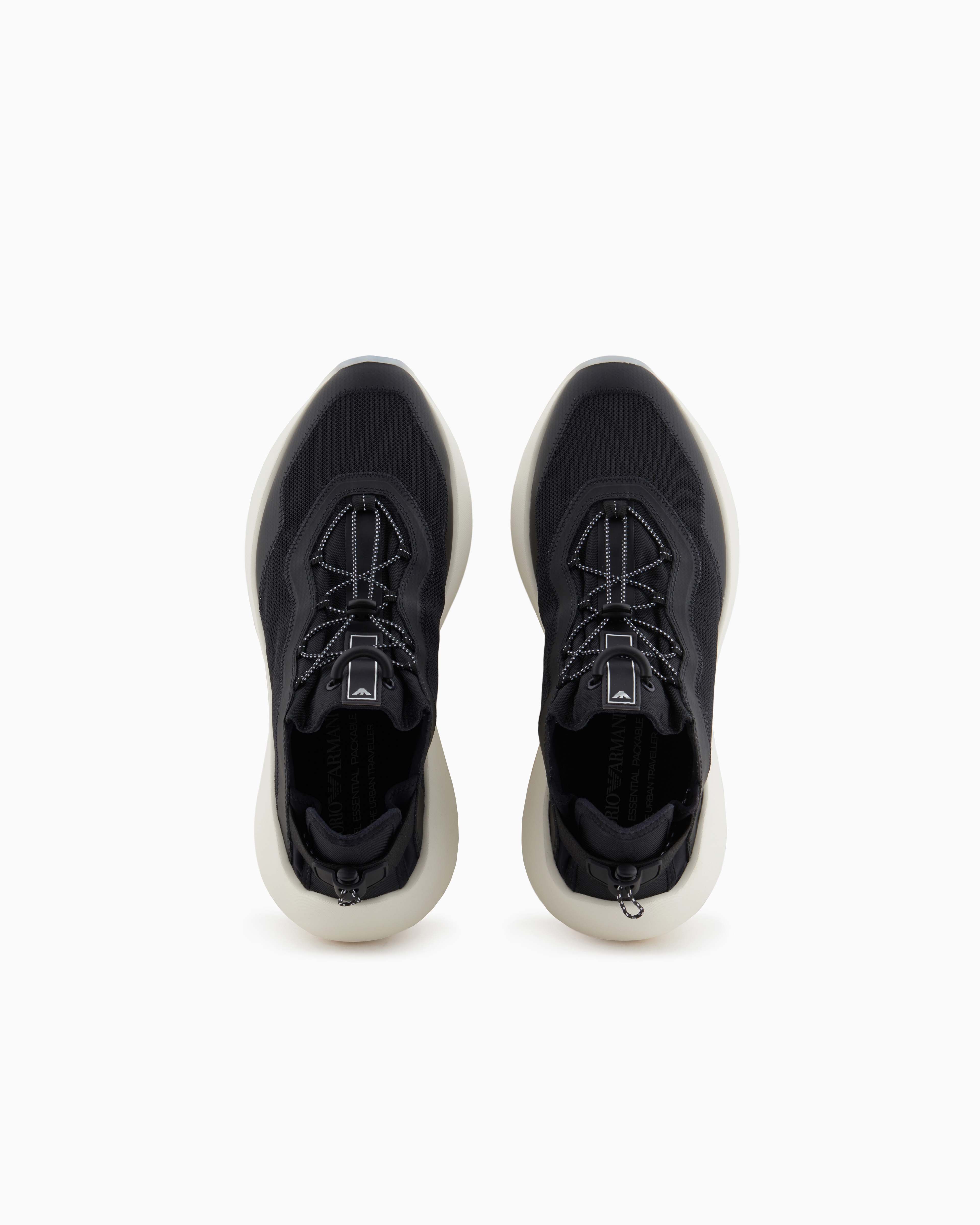 Emporio Armani Capsule Mesh Sneakers In Blue