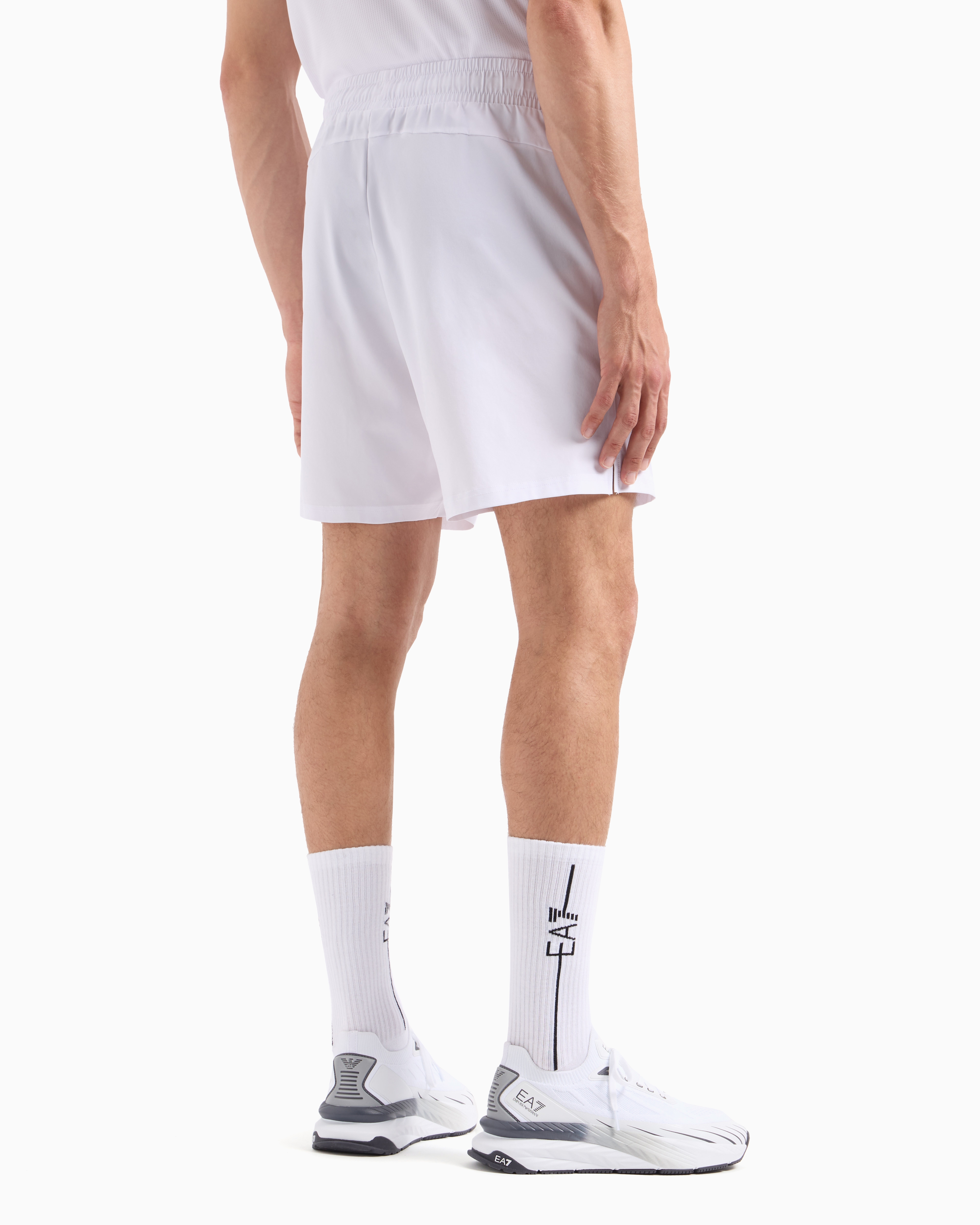 Ea7 Tennis Pro Shorts In Ventus7 Technical Fabric In White