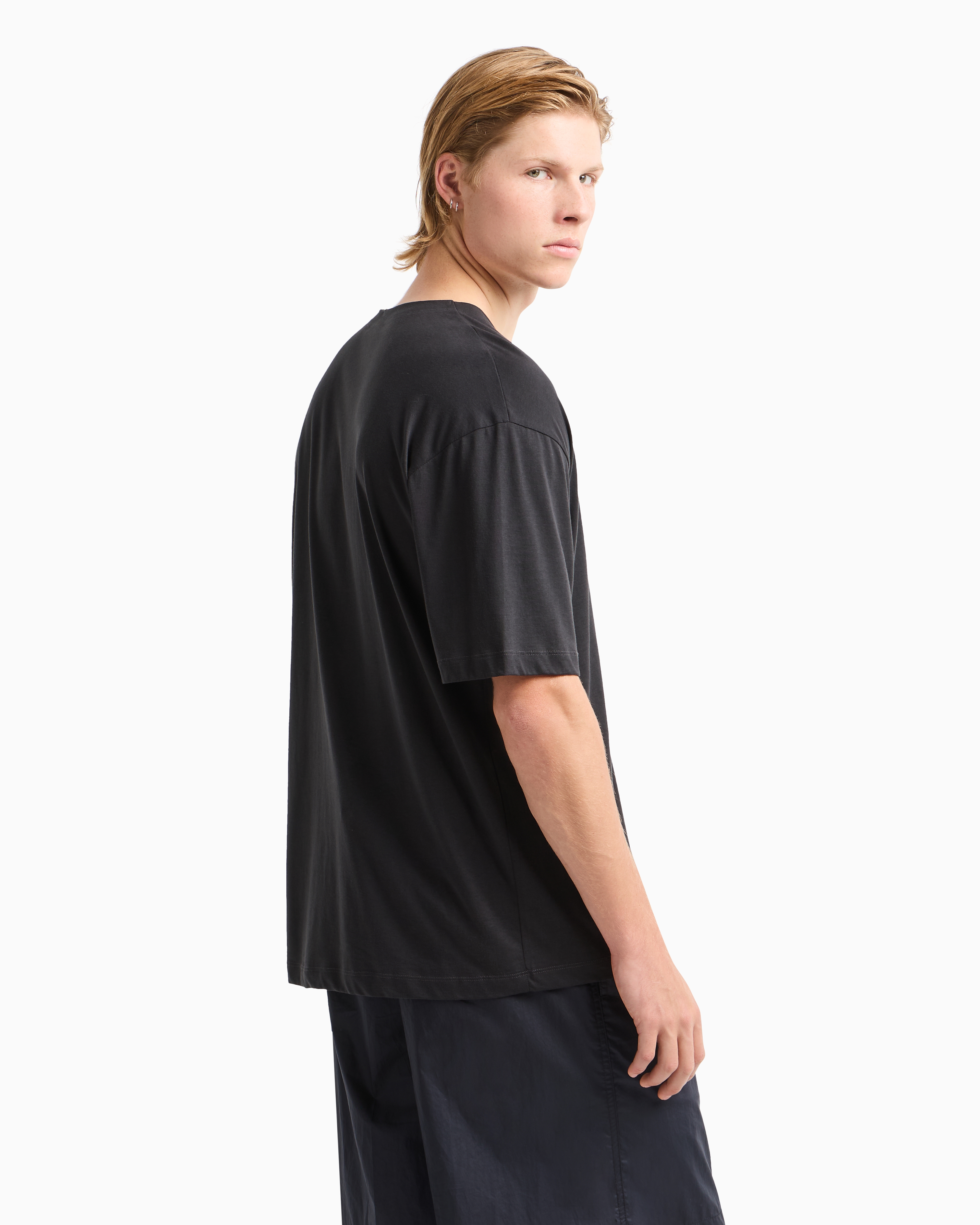 Emporio Armani Men's Allover Logo T-shirt In Black