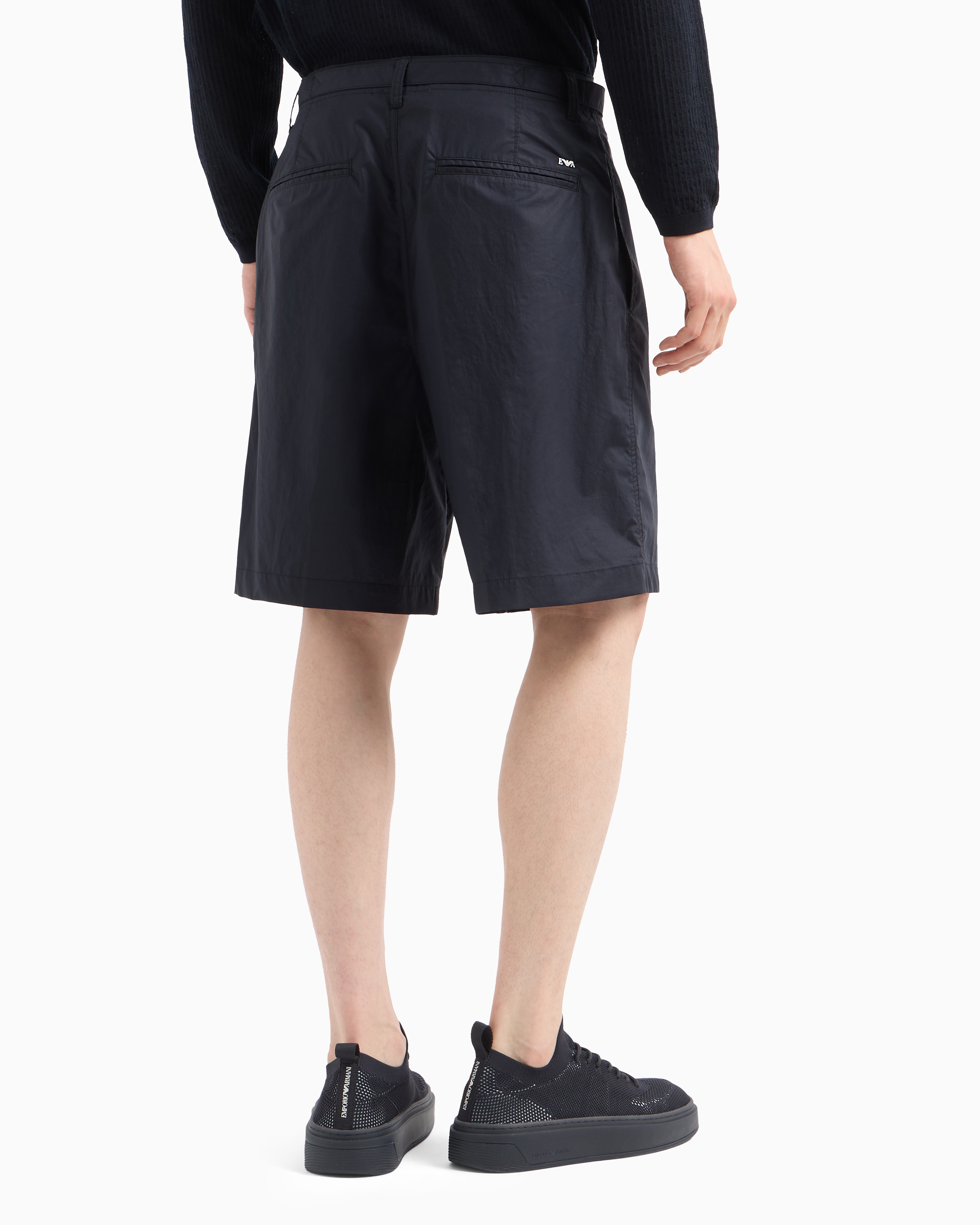 Pima cotton Bermuda shorts with belt | Emporio Armani