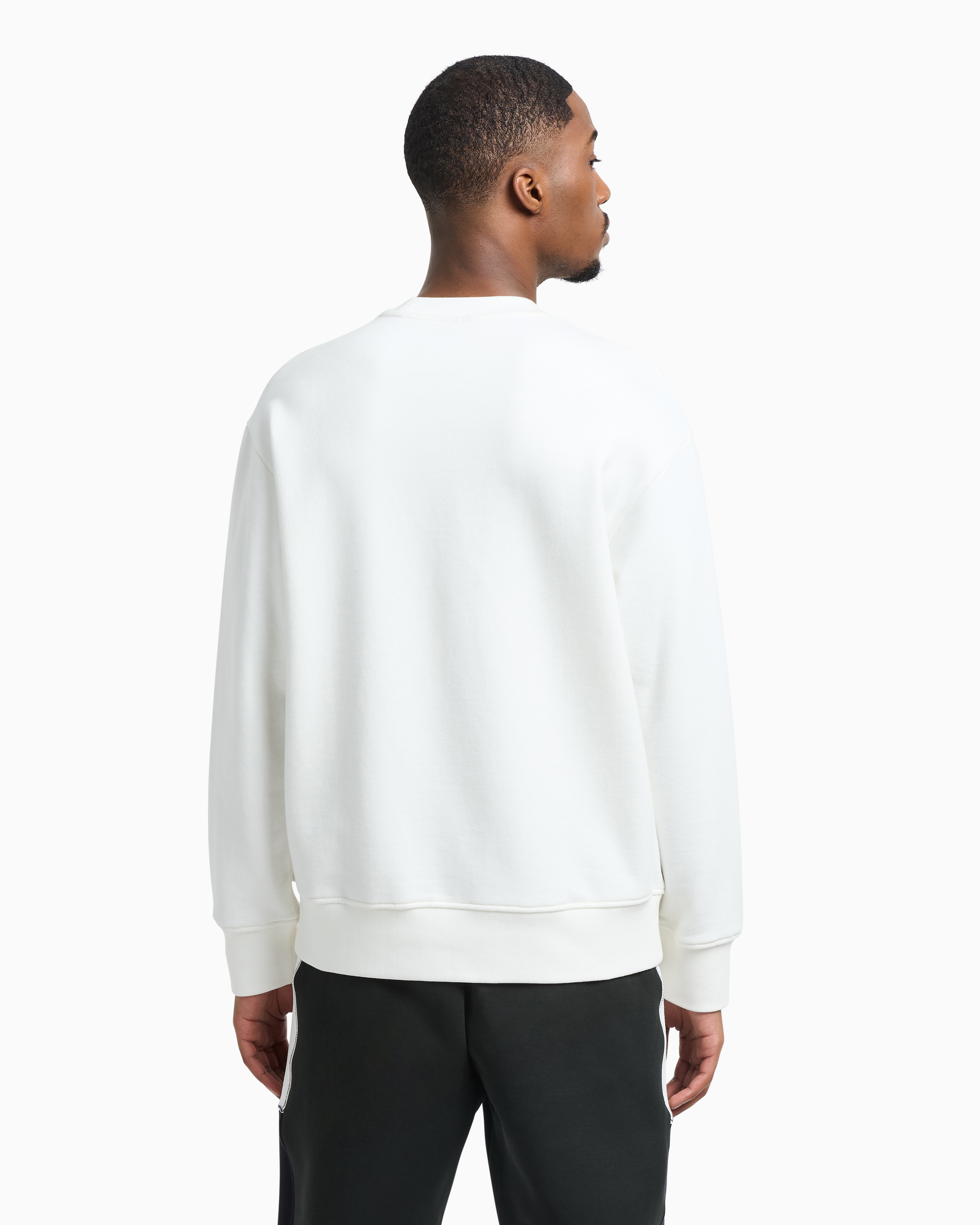 Armani Exchange Crewneck Sweatshirt With Logo Print On The Chest In White