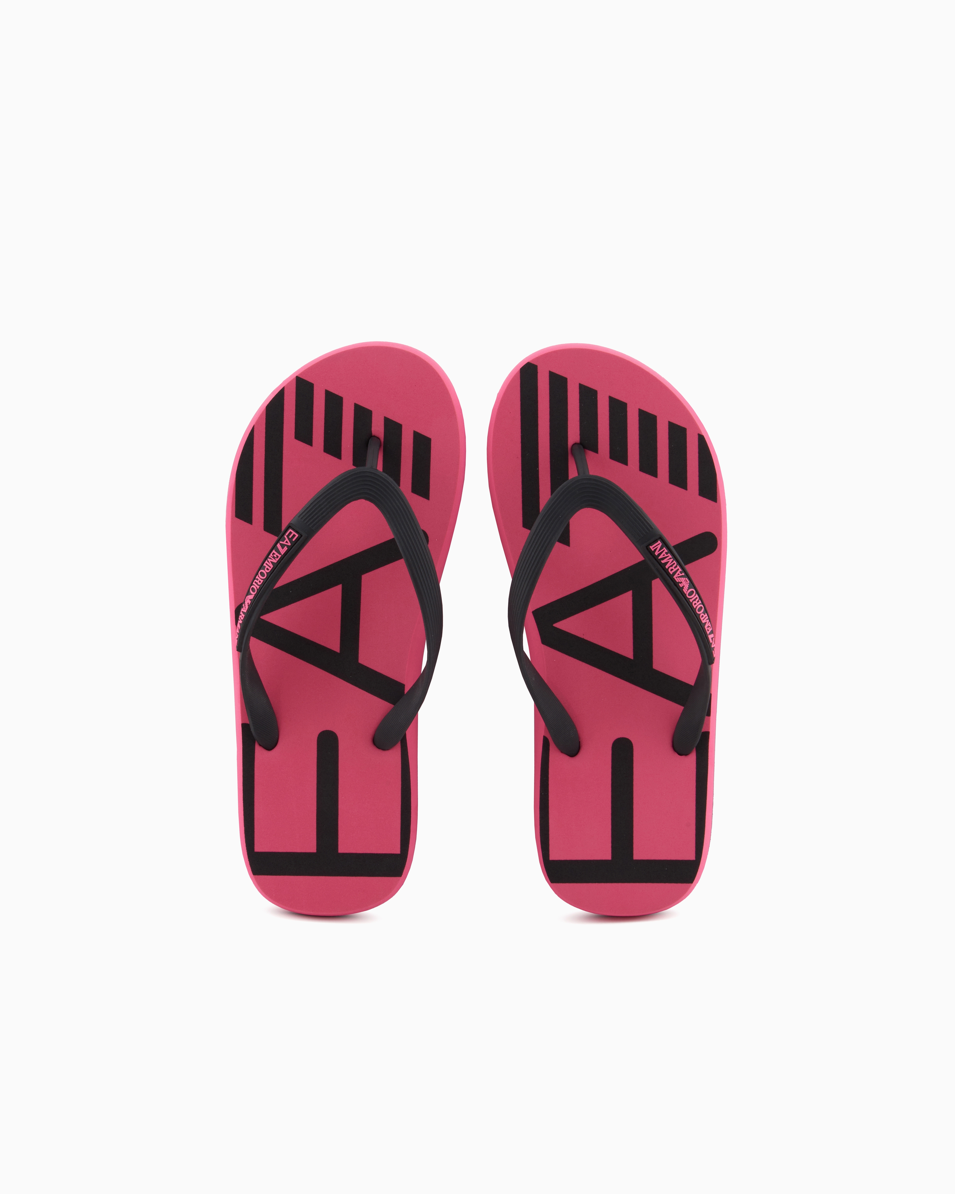 Rubber flip flops with logo EA7