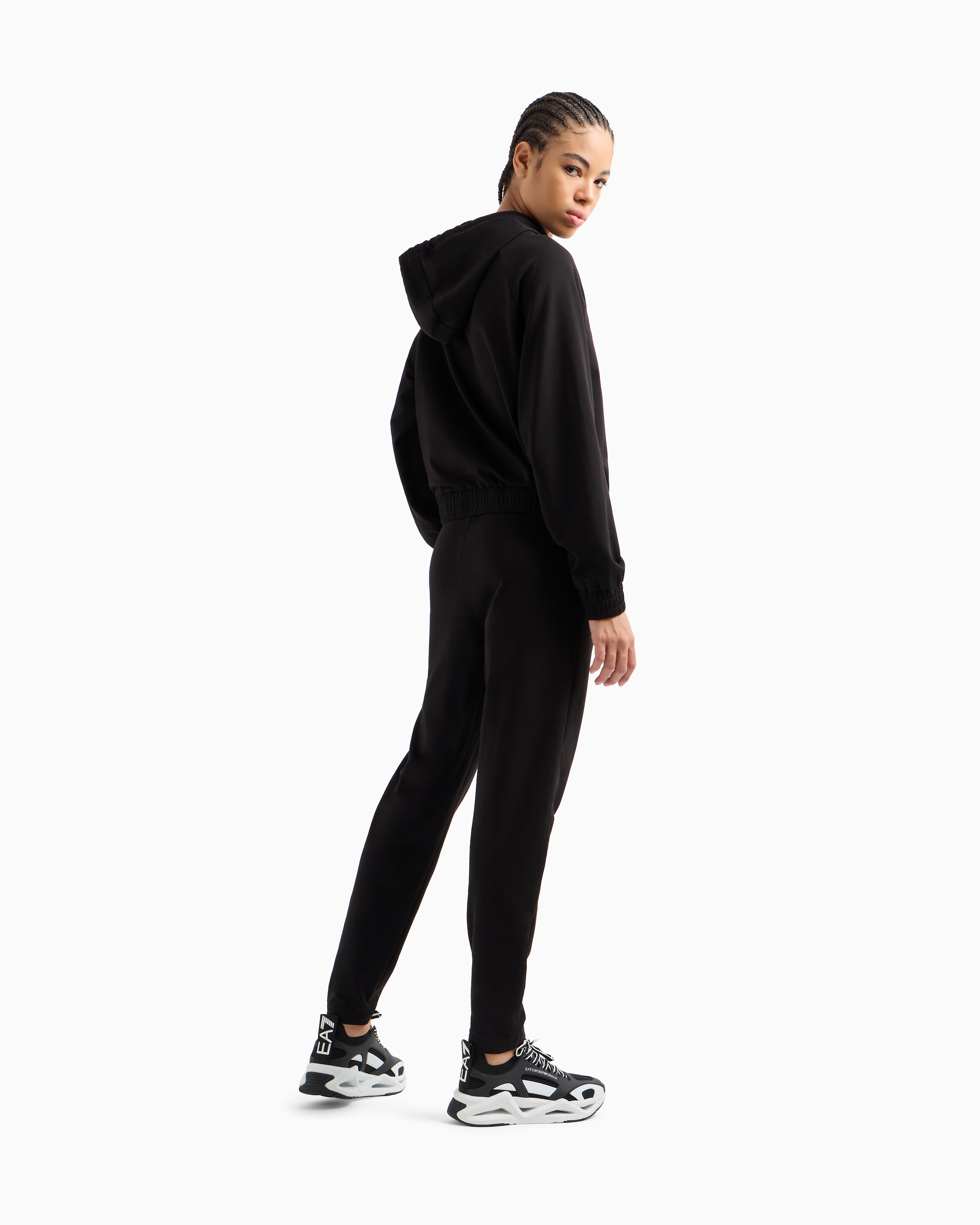 Ea7 Cotton And Modal Blend Tracksuit In Black