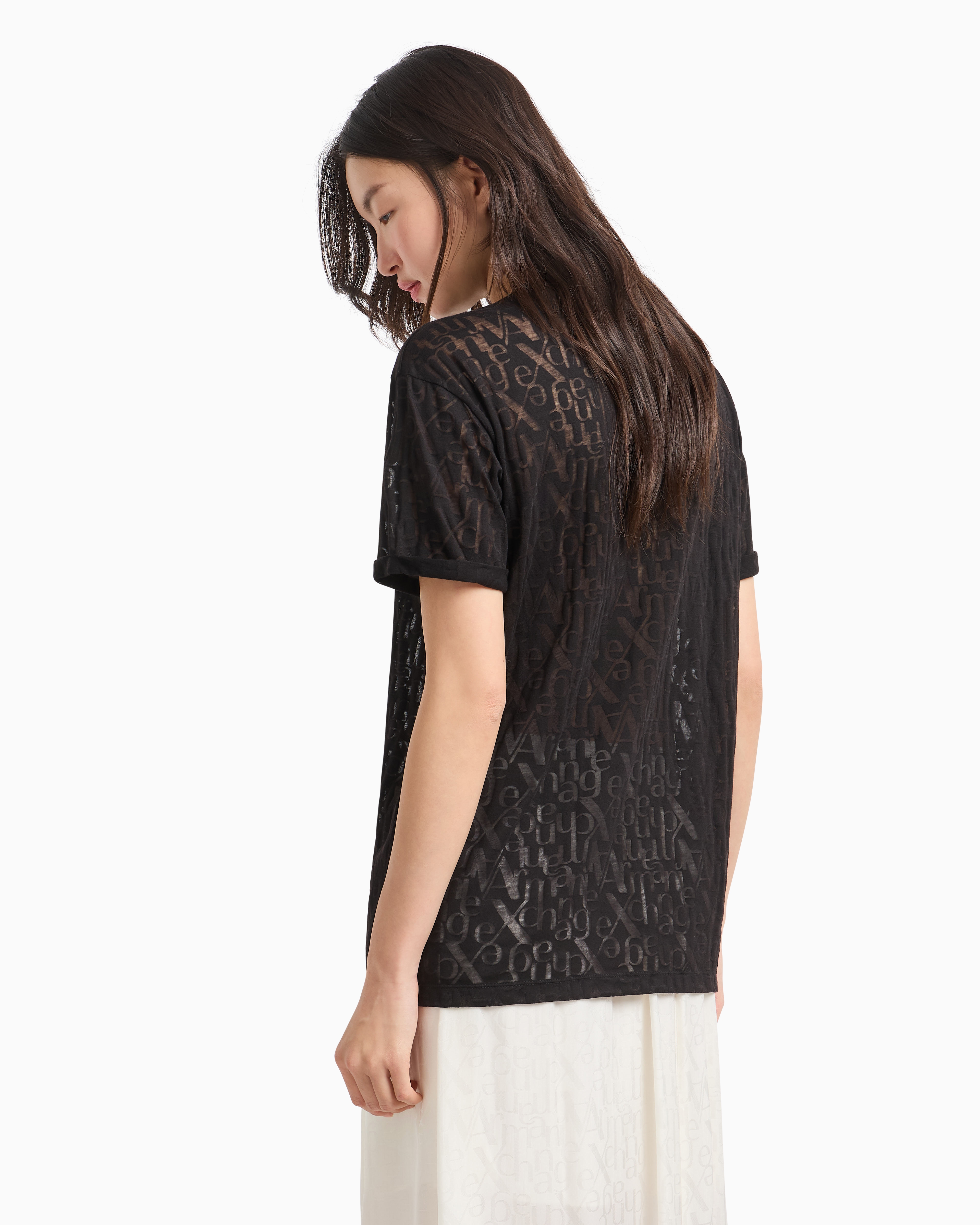 Armani Exchange Relaxed Fit T-shirts In Black