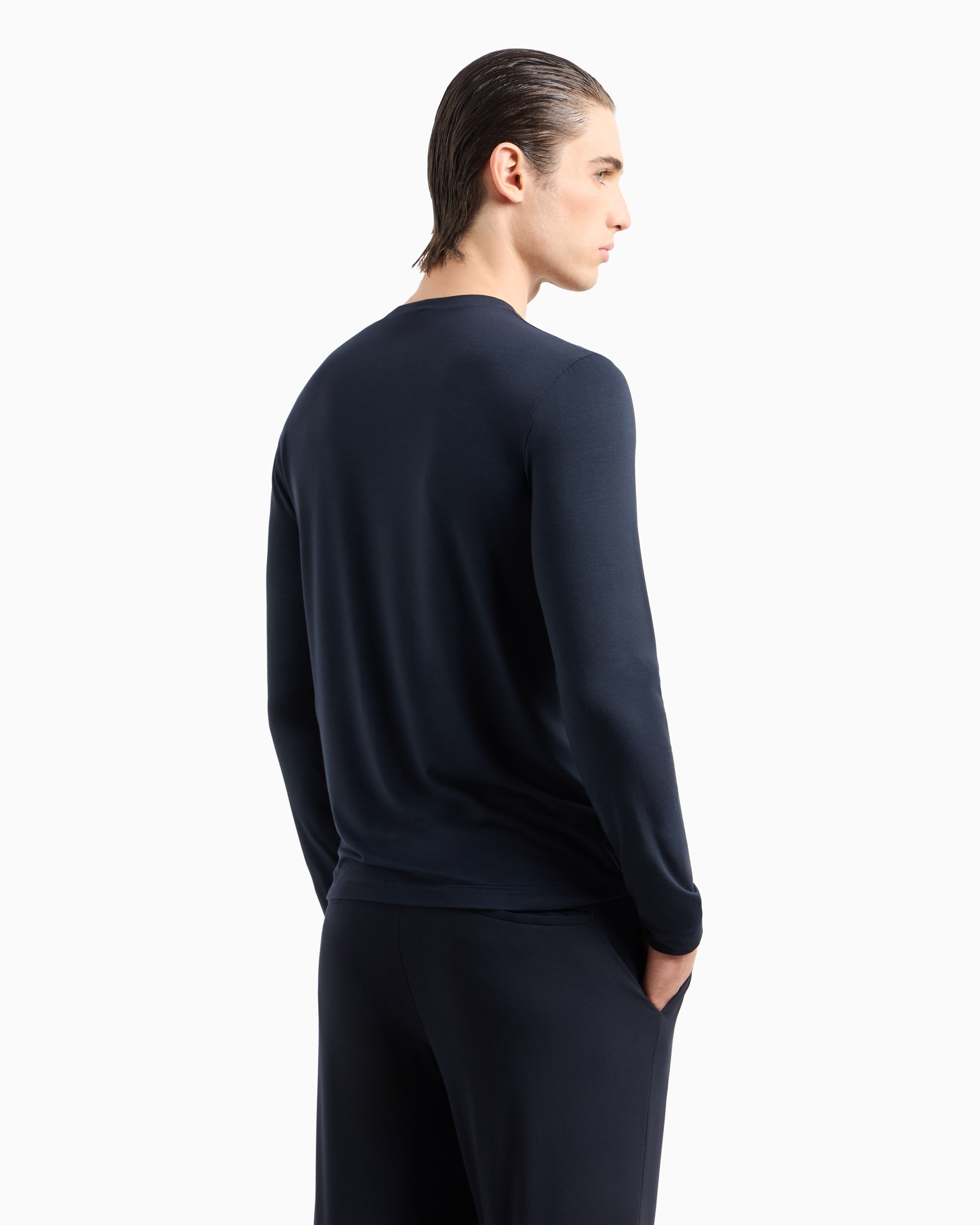 Tシャツ・カットソー GIORGIO ARMANI Stretch eco-viscose t-sirt Nero Stretch eco-viscose t-sirt GIORGIO ARMANI - Nugnes1920